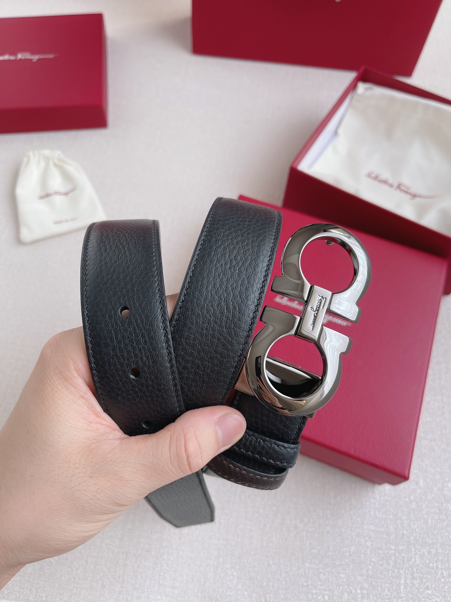 Salvatore Ferragamo Leather Belt 35mm-s-m-l
