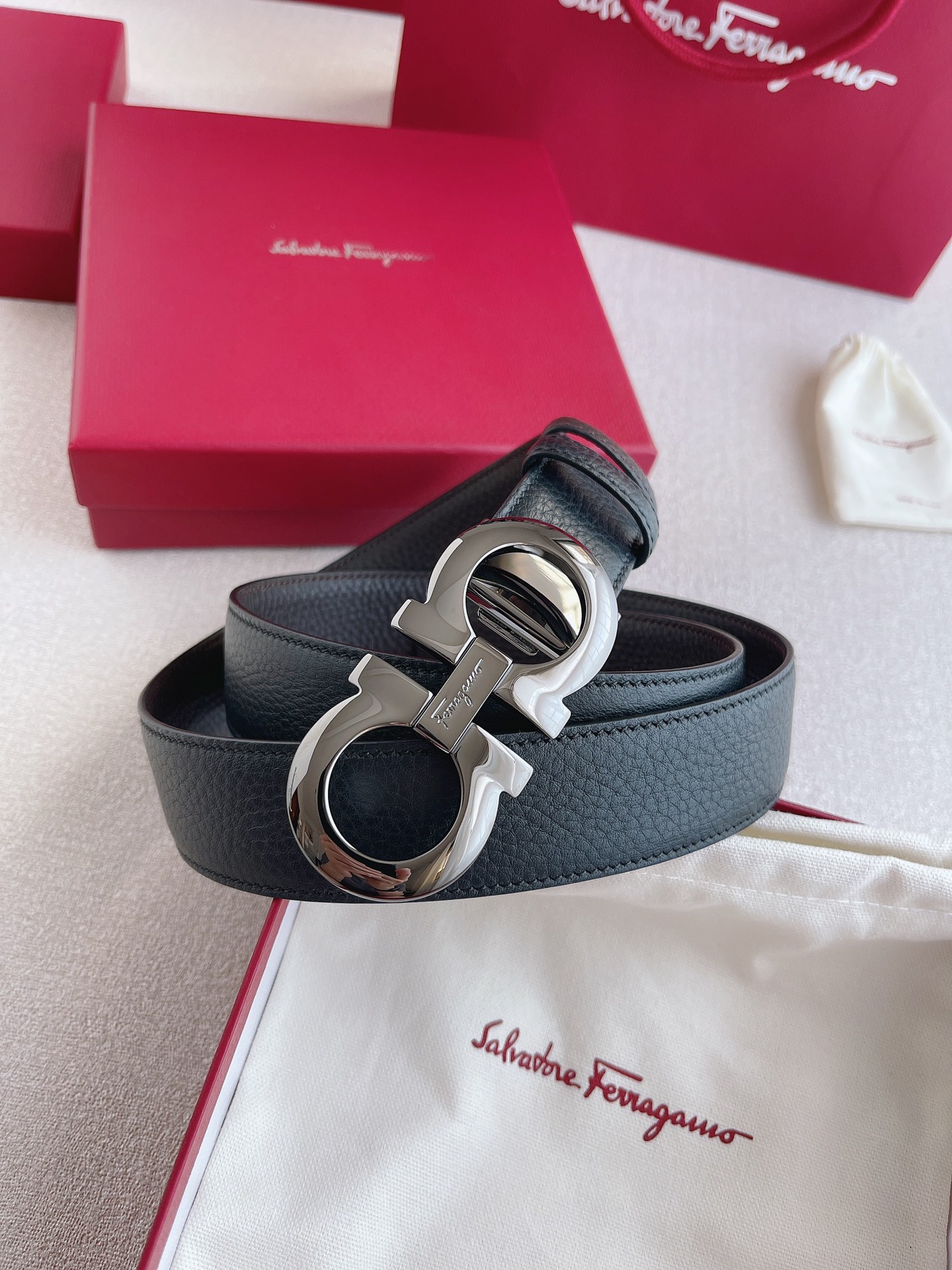 Salvatore Ferragamo Leather Belt 35mm-s-m-l