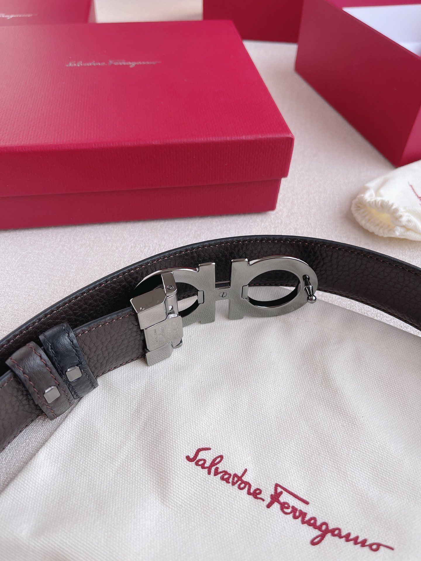 Salvatore Ferragamo Leather Belt 35mm-s-m-l