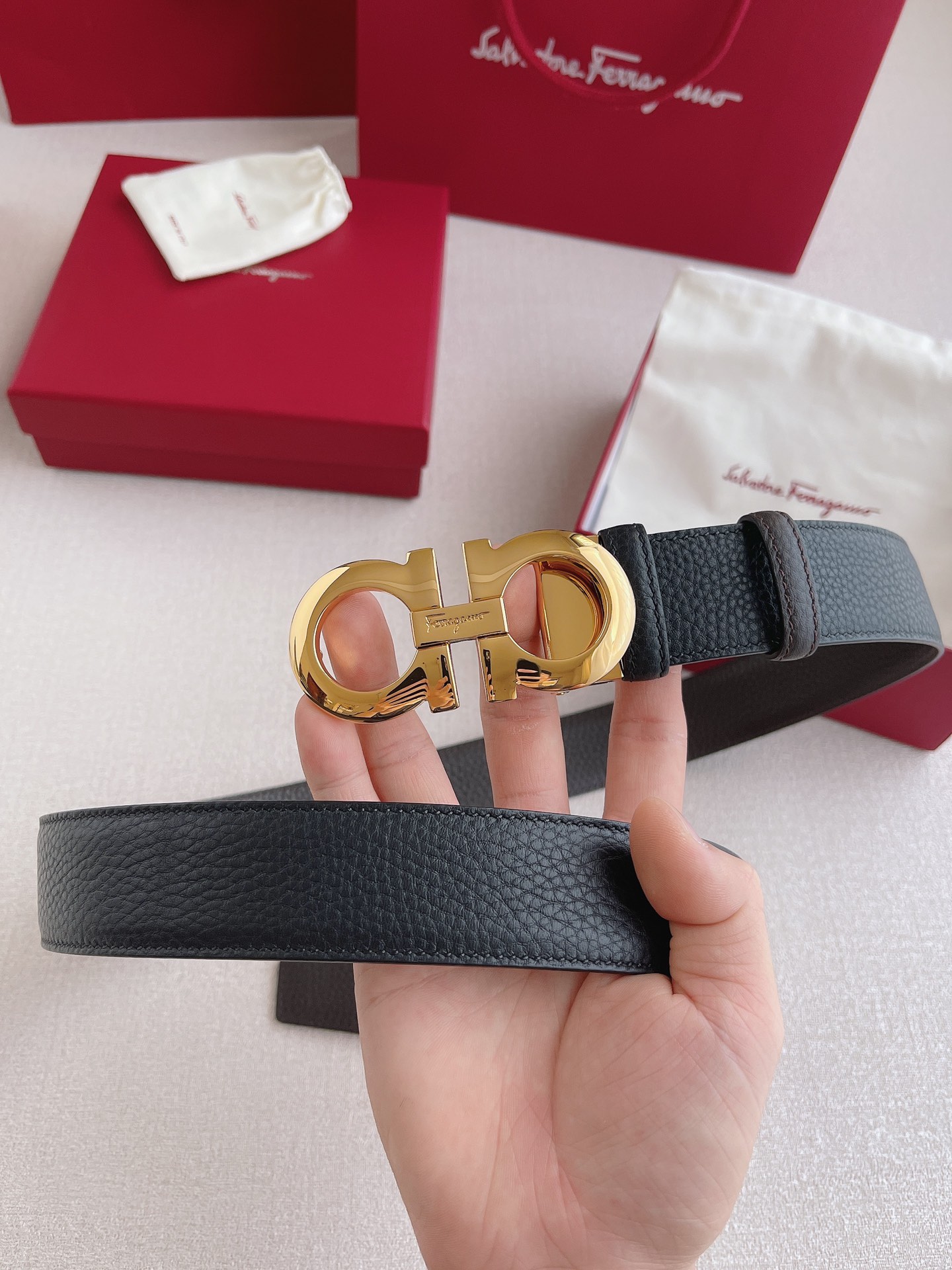 Salvatore Ferragamo Leather Belt 35mm-s-m-l