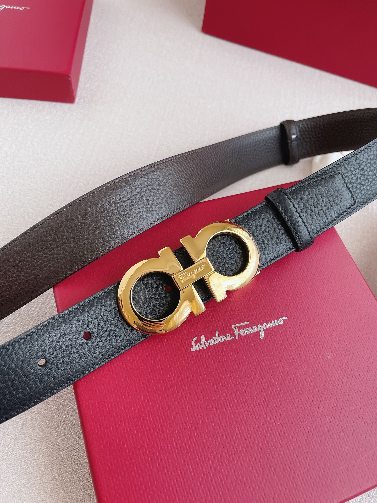 Salvatore Ferragamo Leather Belt 35mm-s-m-l