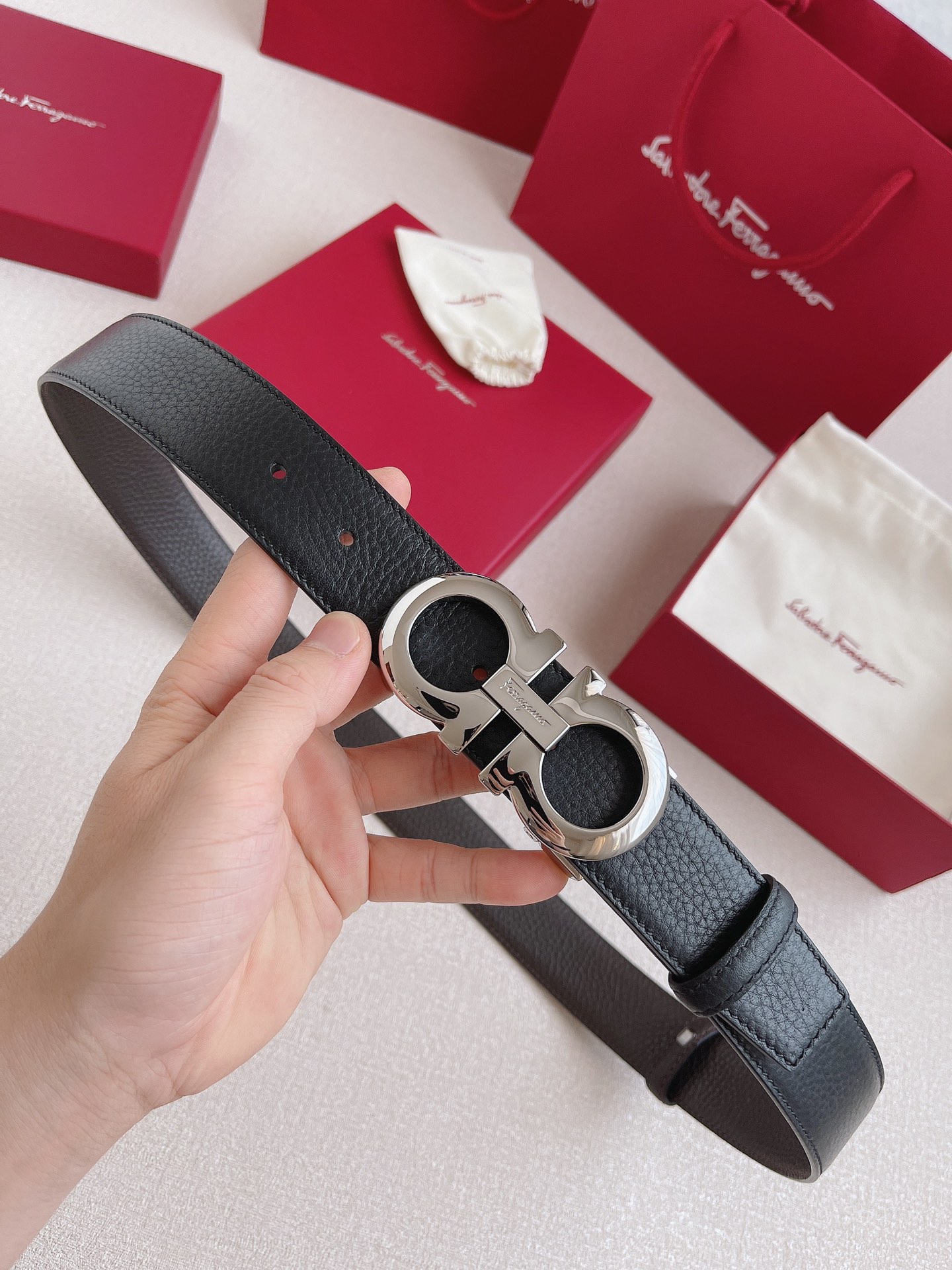 Salvatore Ferragamo Leather Belt 35mm-s-m-l