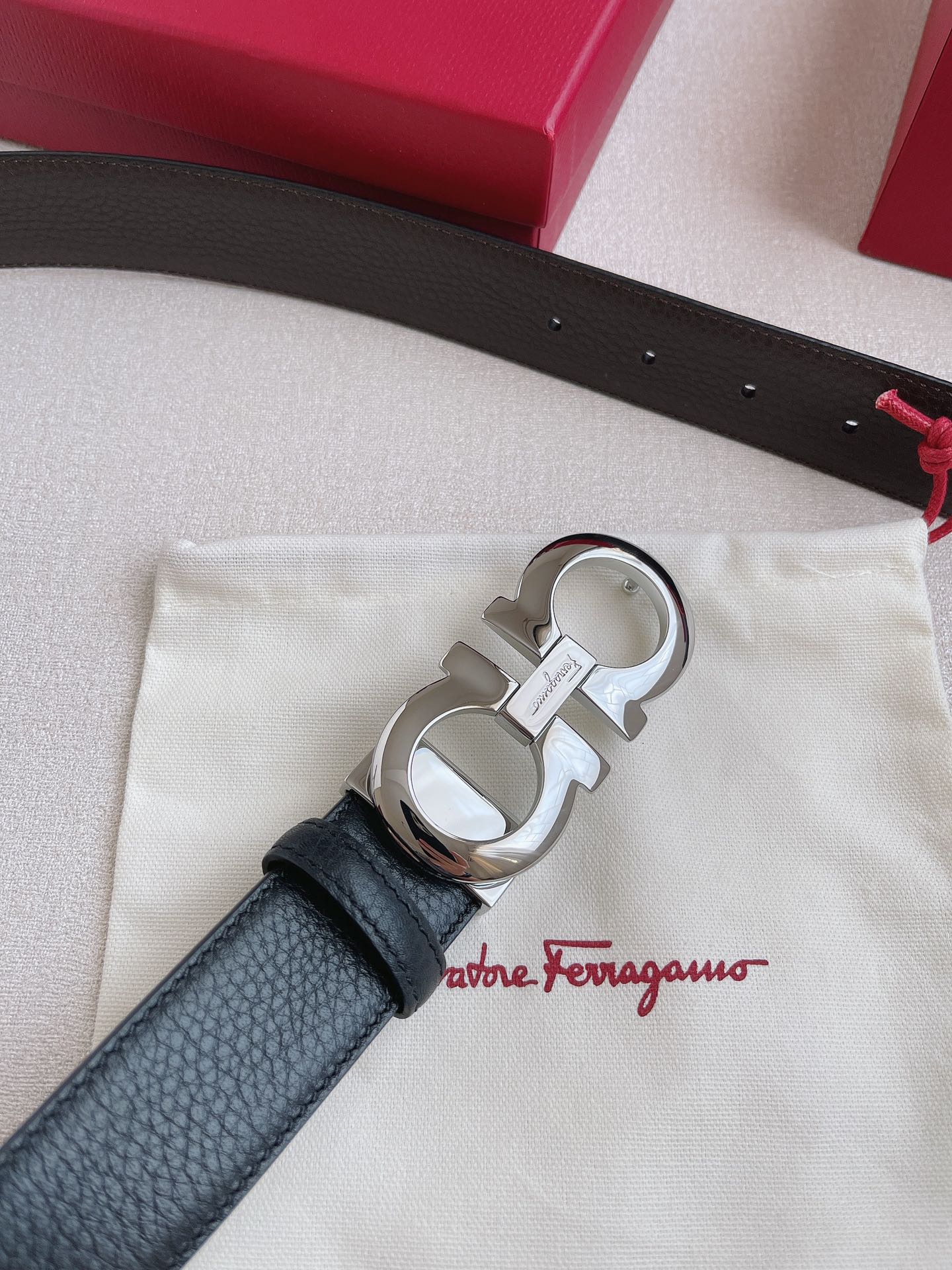 Salvatore Ferragamo Leather Belt 35mm-s-m-l