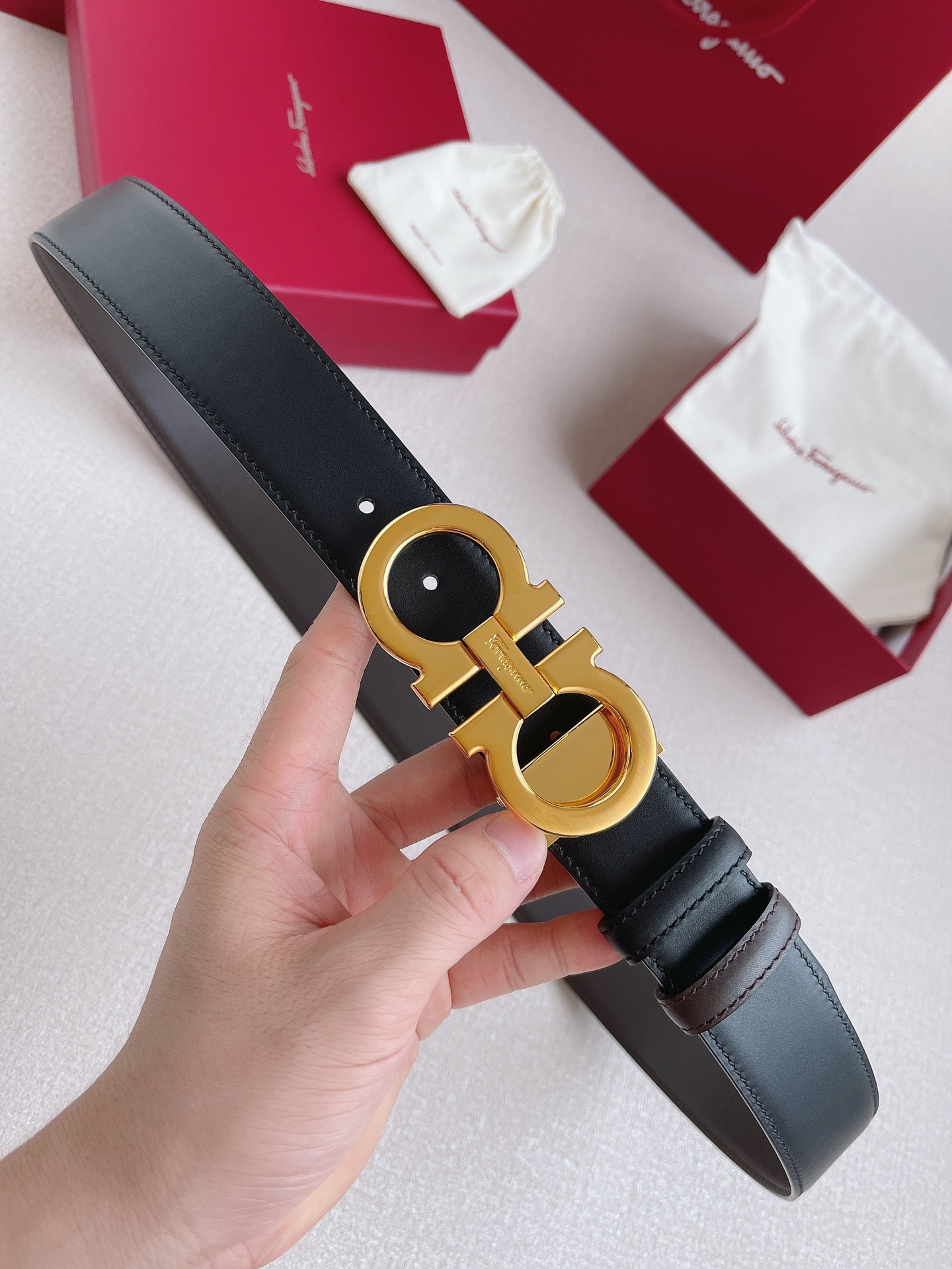 Salvatore Ferragamo Leather Belt 35mm-s-m-l