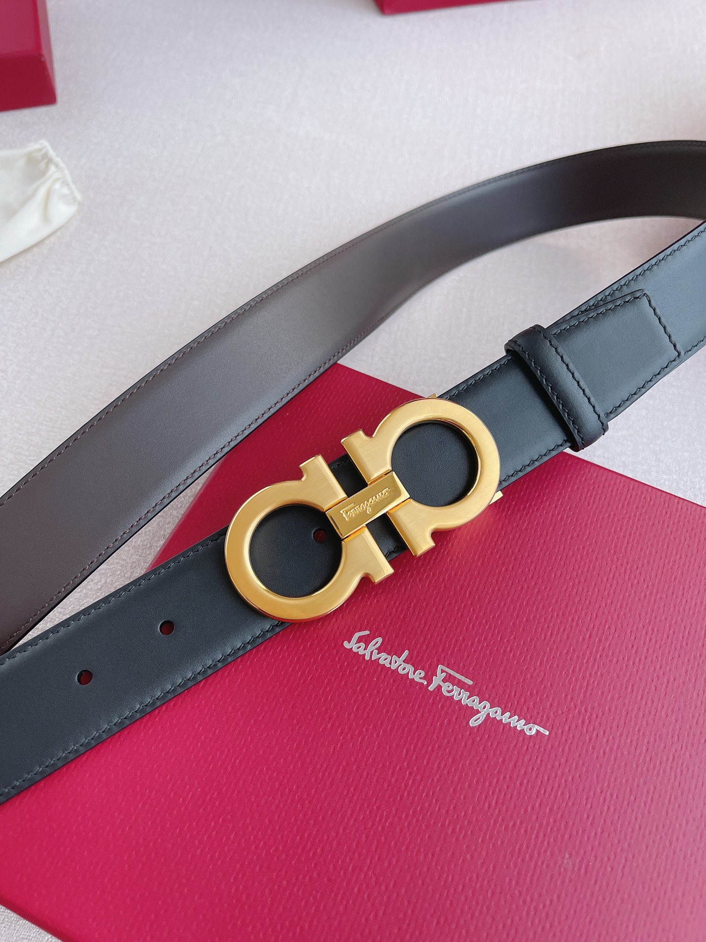 Salvatore Ferragamo Leather Belt 35mm-s-m-l