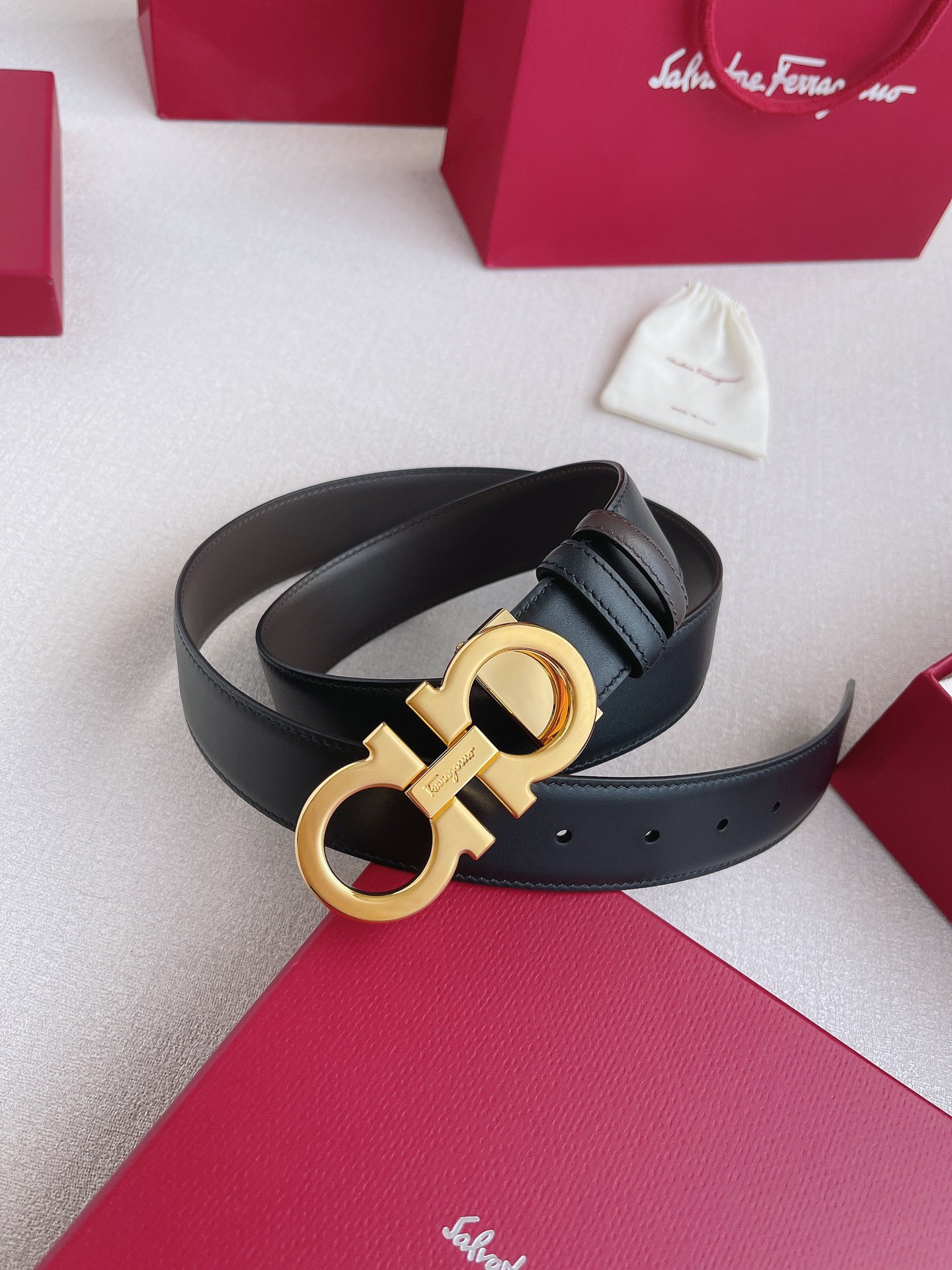 Salvatore Ferragamo Leather Belt 35mm-s-m-l