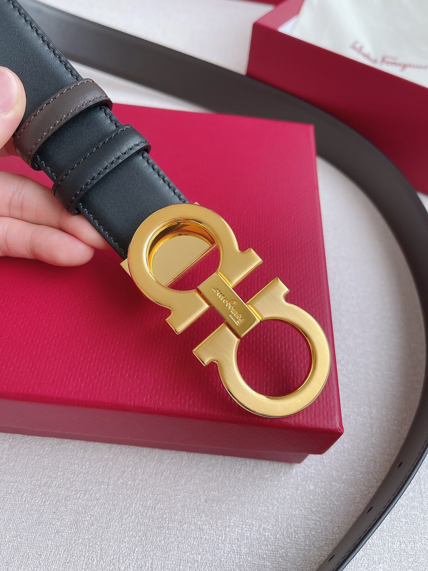 Salvatore Ferragamo Leather Belt 35mm-s-m-l