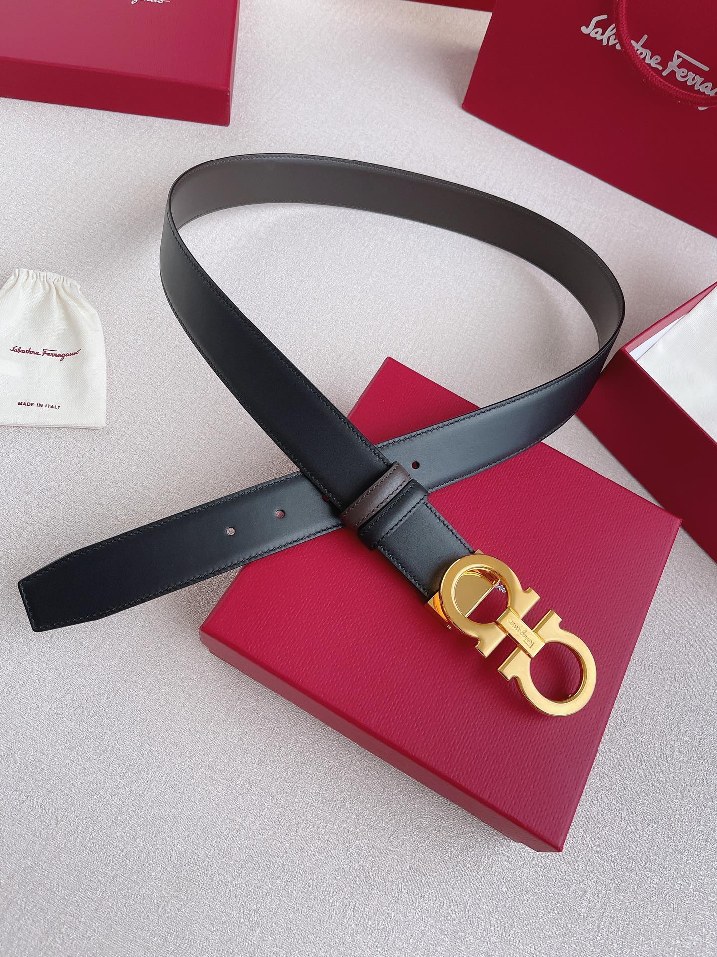 Salvatore Ferragamo Leather Belt 35mm-s-m-l