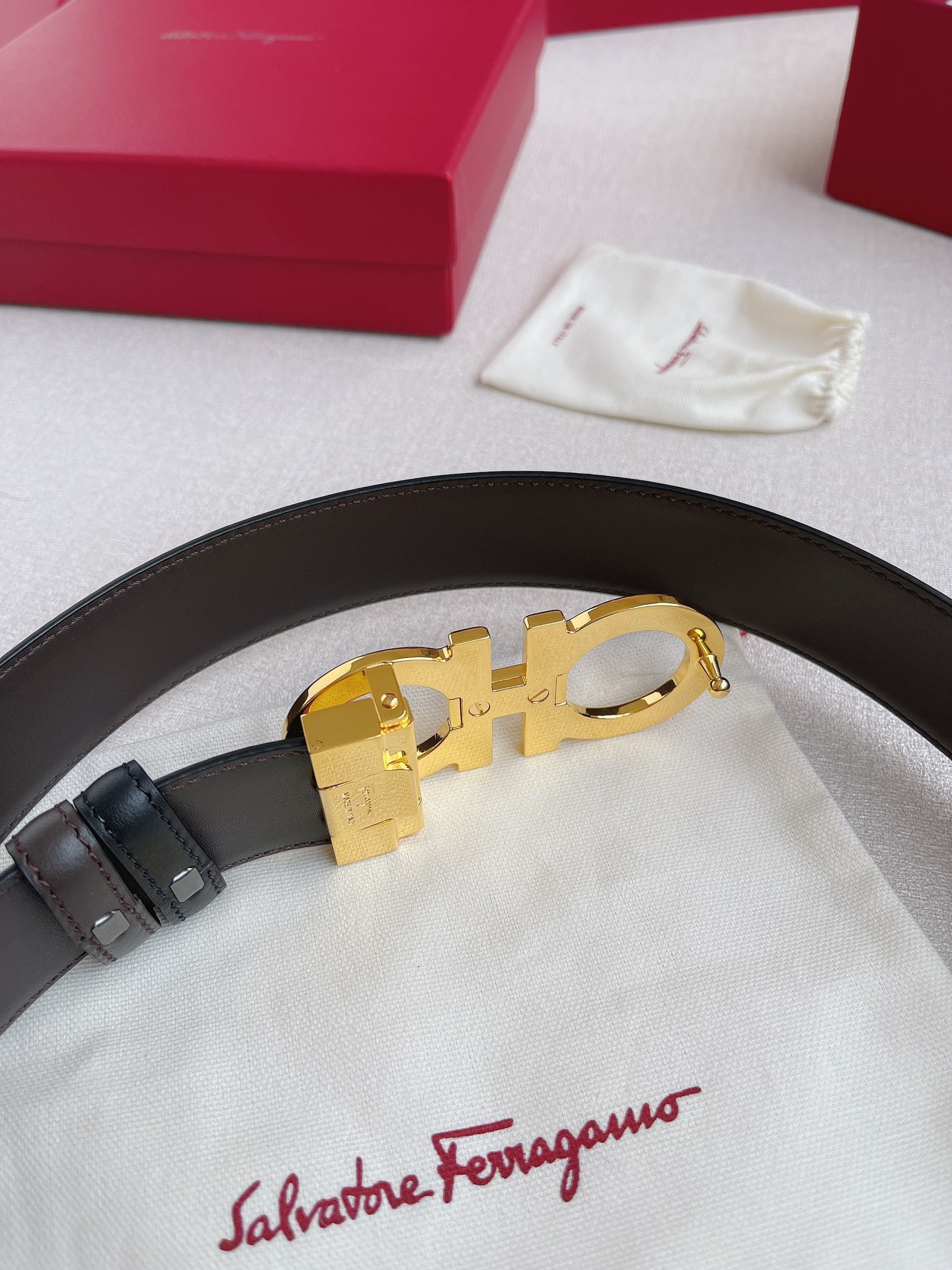 Salvatore Ferragamo Leather Belt 35mm-s-m-l