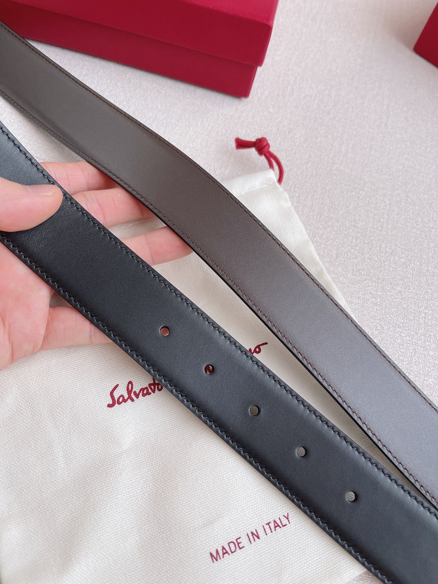 Salvatore Ferragamo Leather Belt 35mm-s-m-l