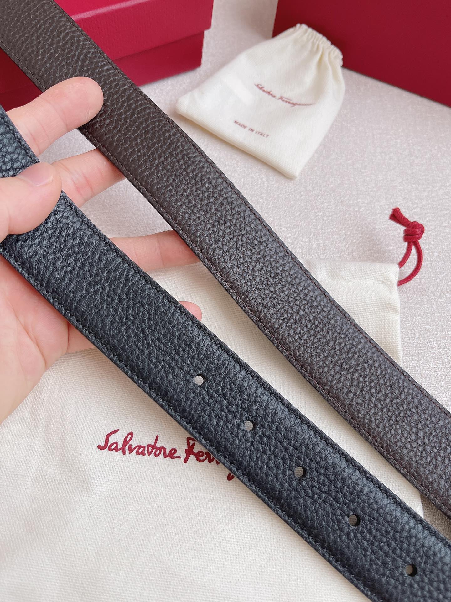 Salvatore Ferragamo Leather Belt 35mm-s-m-l