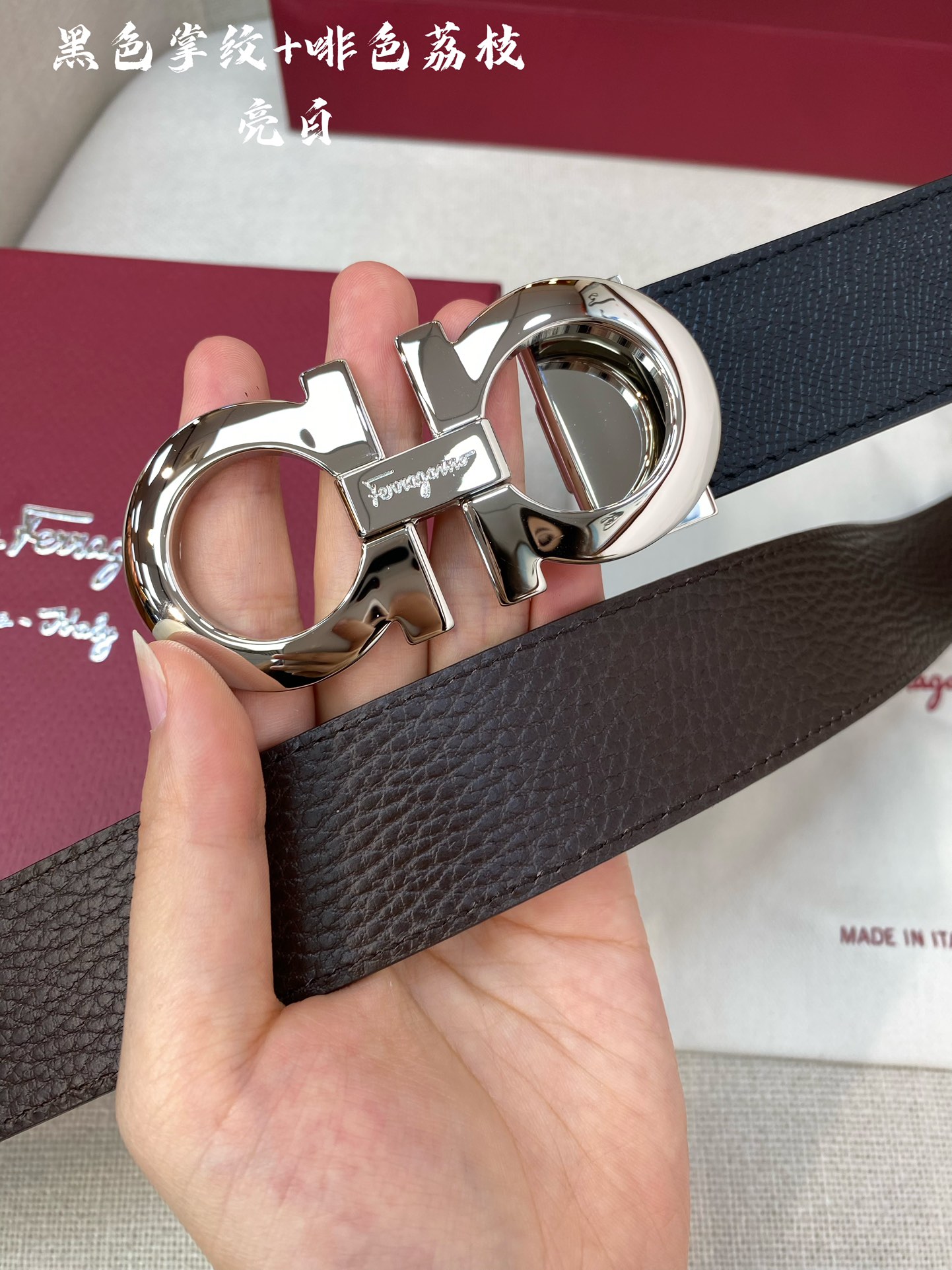 Salvatore Ferragamo Male Leather Belt Cow Leather M