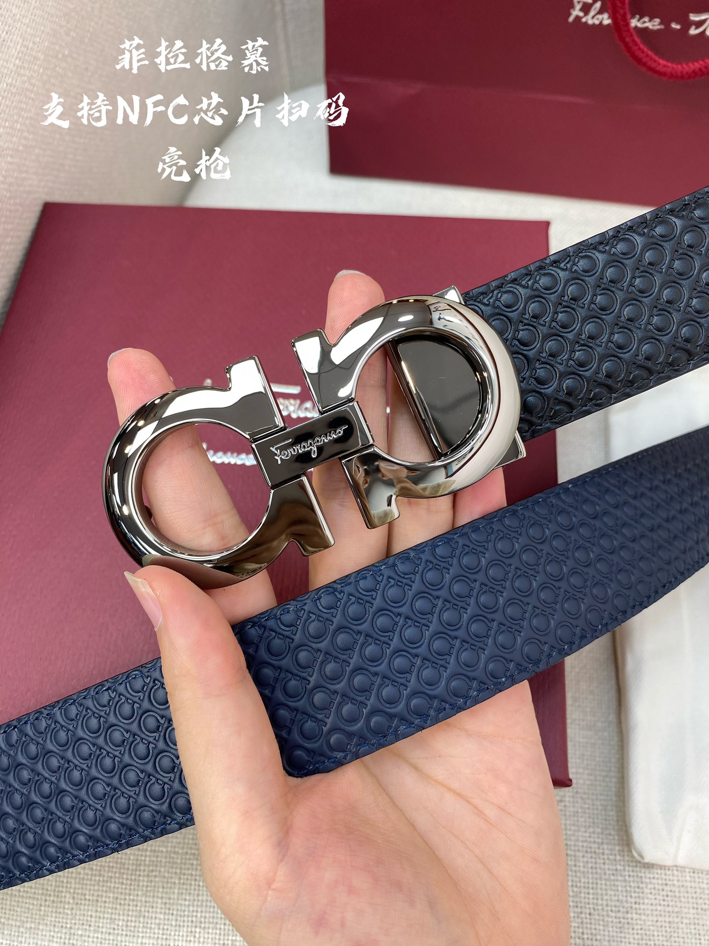 Salvatore Ferragamo Male Leather Belt Cow Leather M