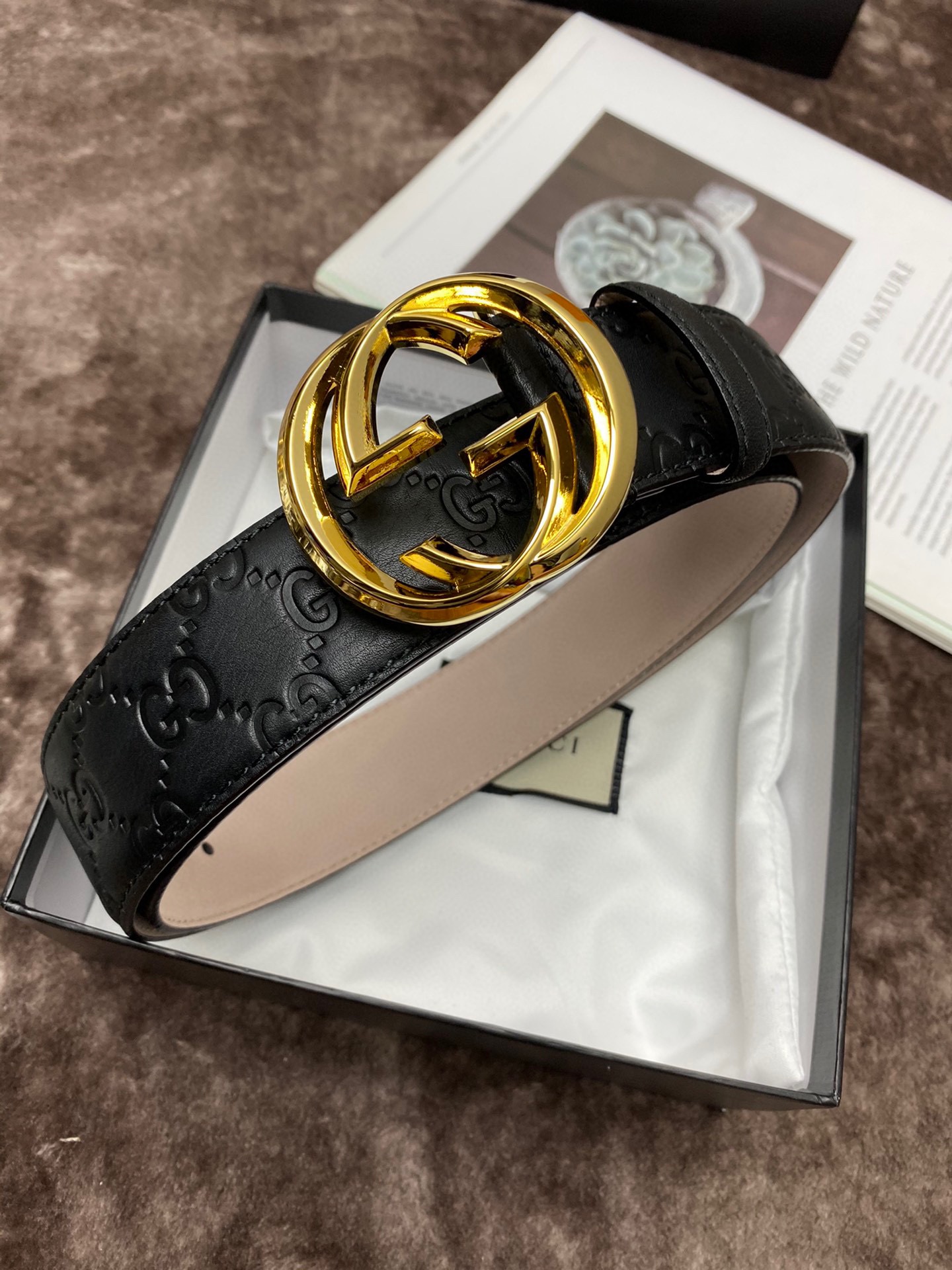 Gucci Male Leather Belt Top Grain Leather