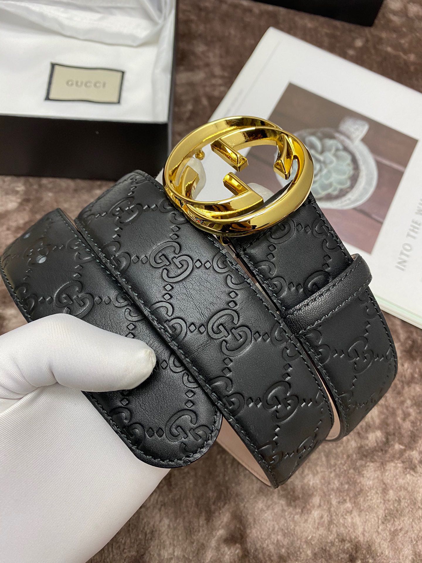 Gucci Male Leather Belt Top Grain Leather