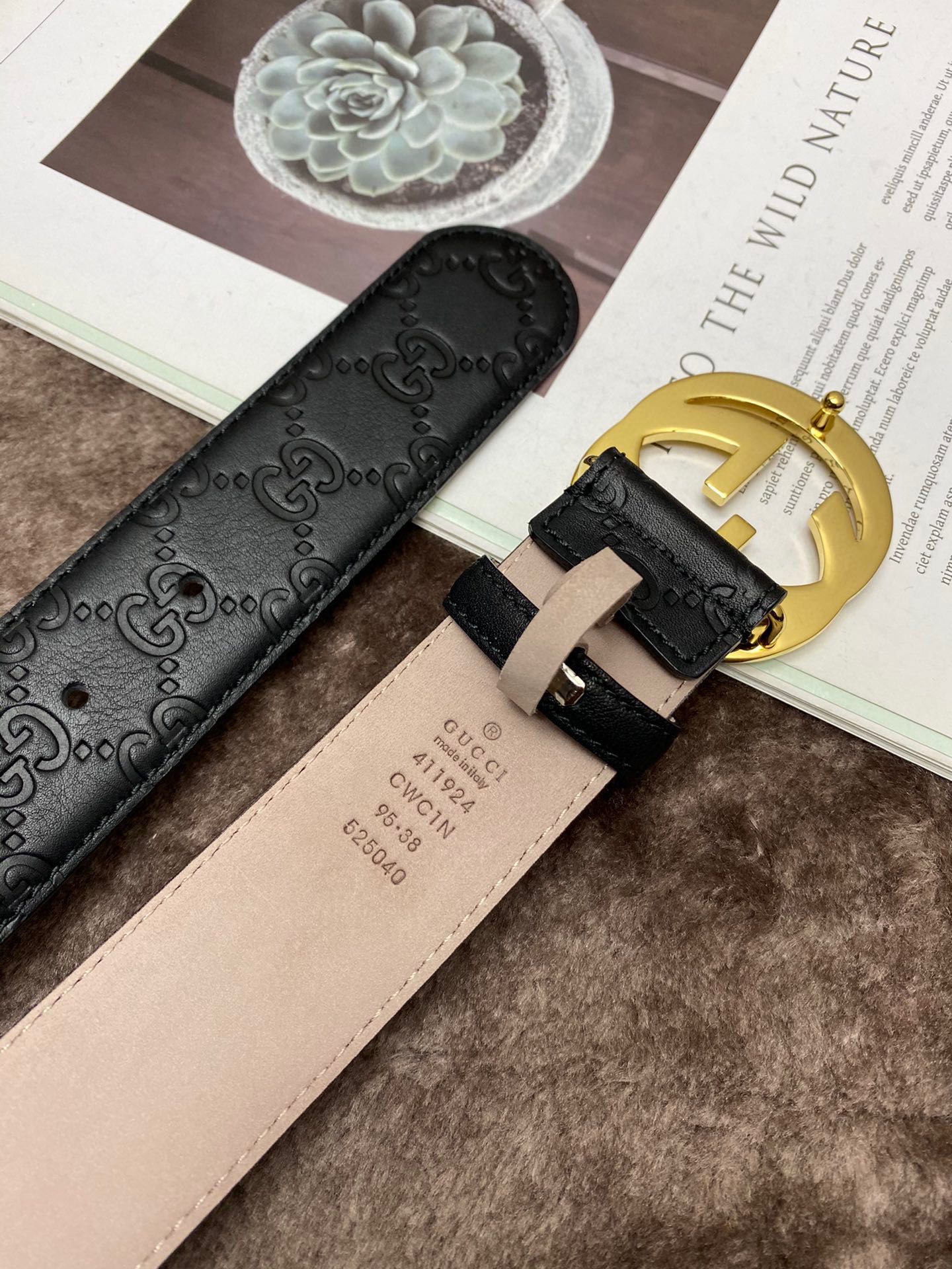 Gucci Male Leather Belt Top Grain Leather