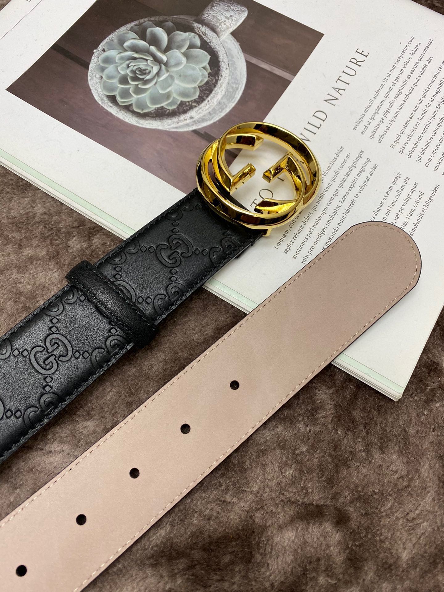 Gucci Male Leather Belt Top Grain Leather