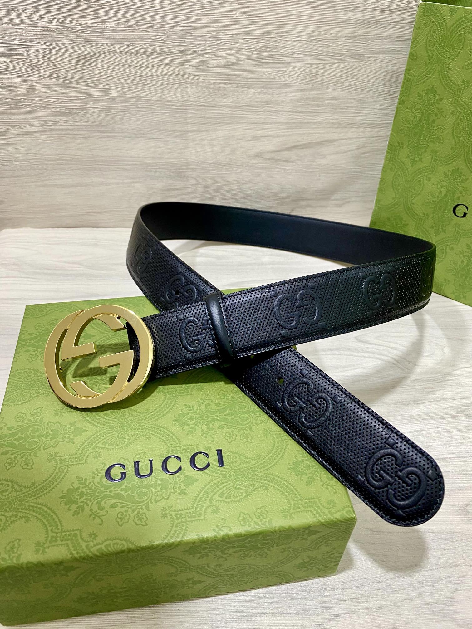 Gucci Male Leather Belt Top Grain Leather 40mm