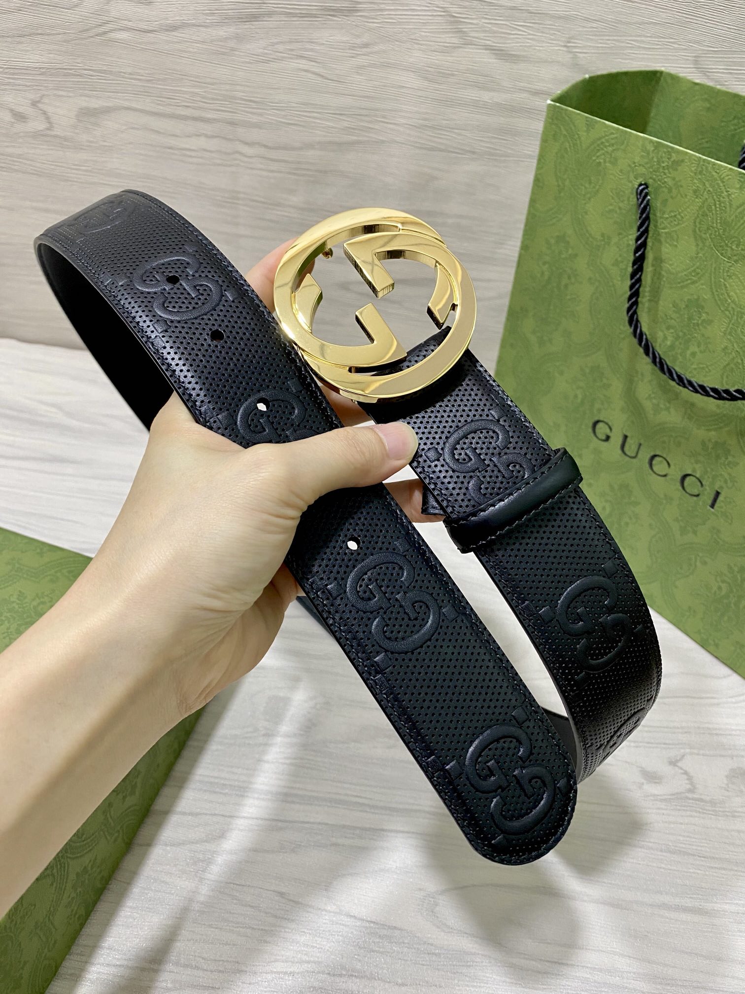 Gucci Male Leather Belt Top Grain Leather 40mm