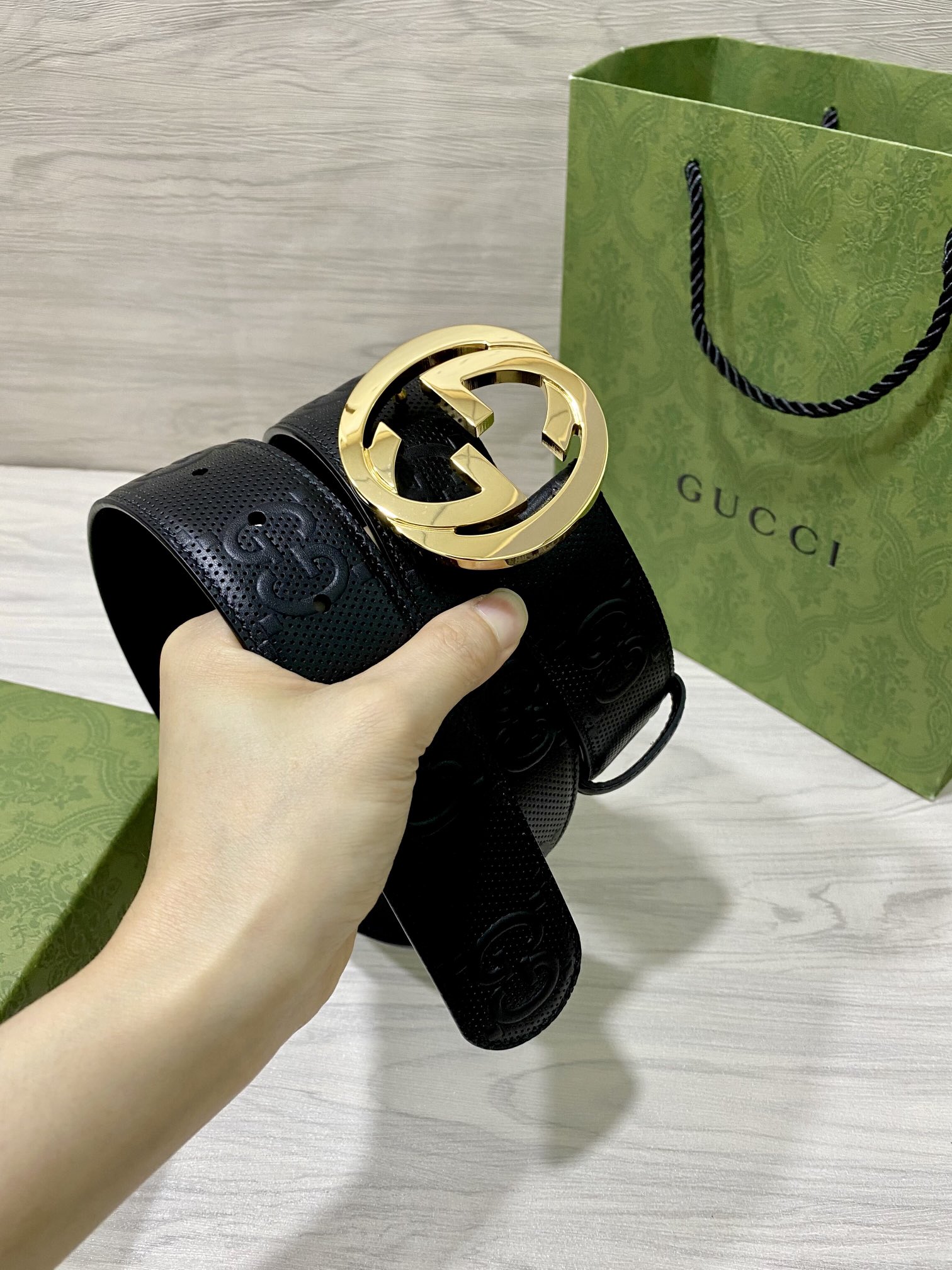 Gucci Male Leather Belt Top Grain Leather 40mm