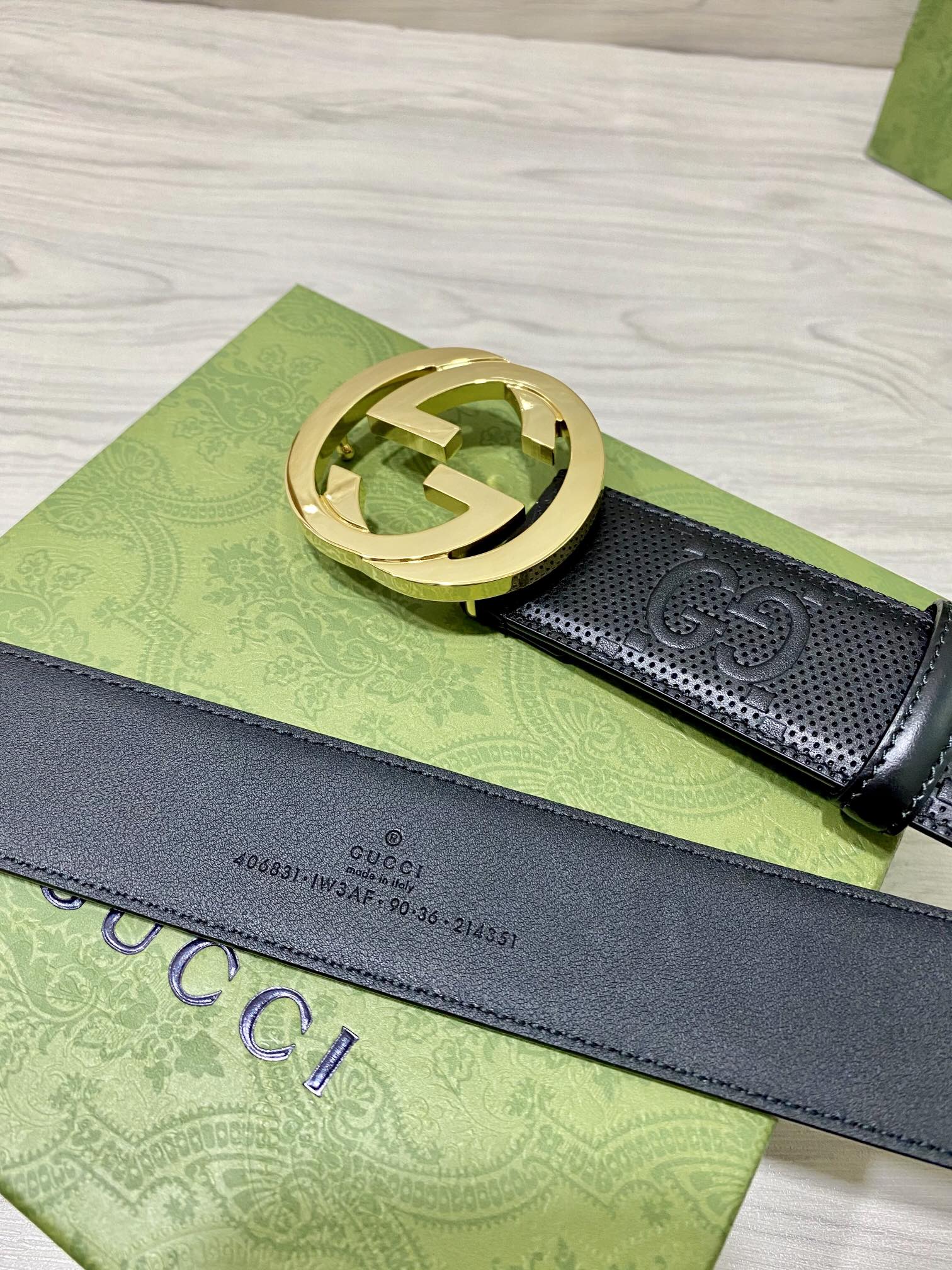 Gucci Male Leather Belt Top Grain Leather 40mm