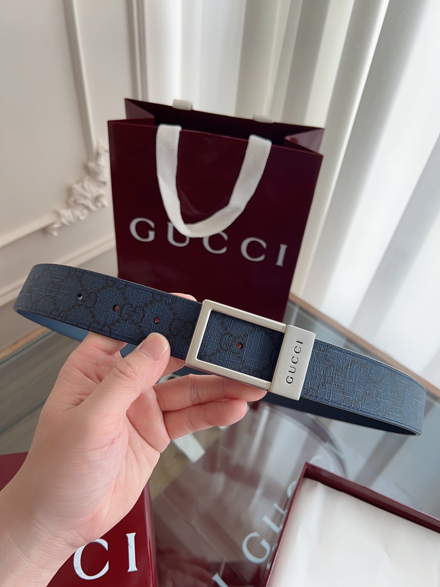 Gucci Male Basic Belt Canvas Black