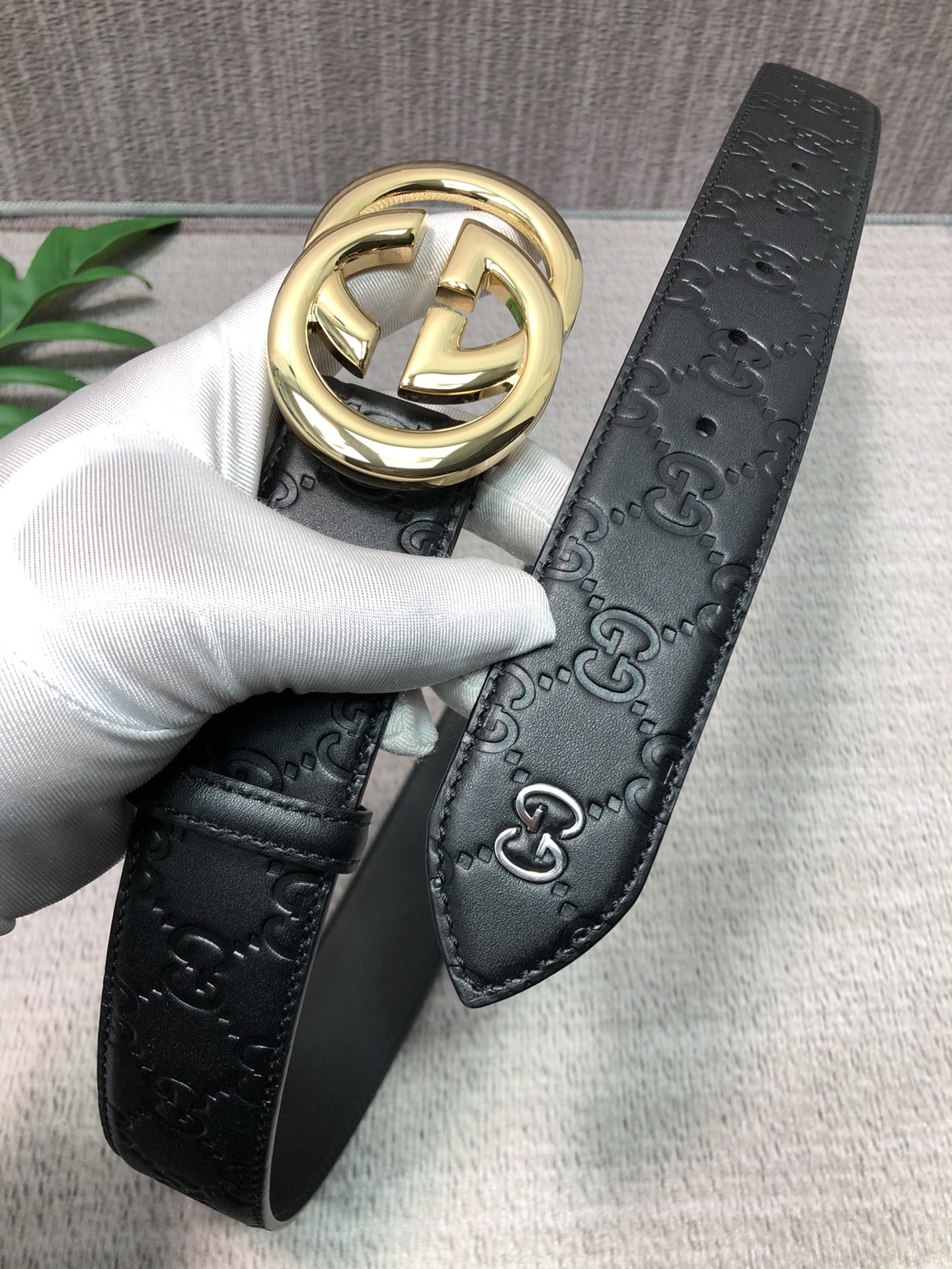 Gucci Basic Belt Top Grain Leather L