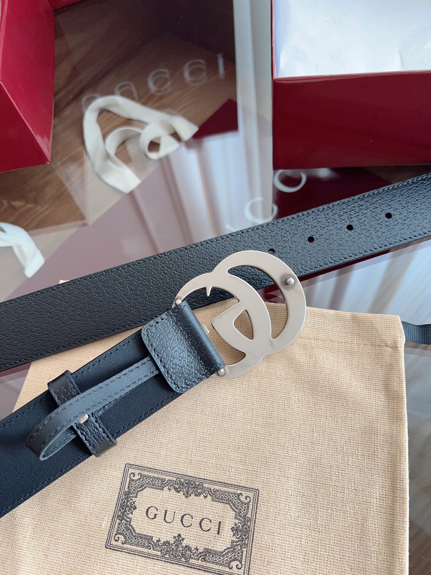 Gucci Basic Belt Cow Leather M-l