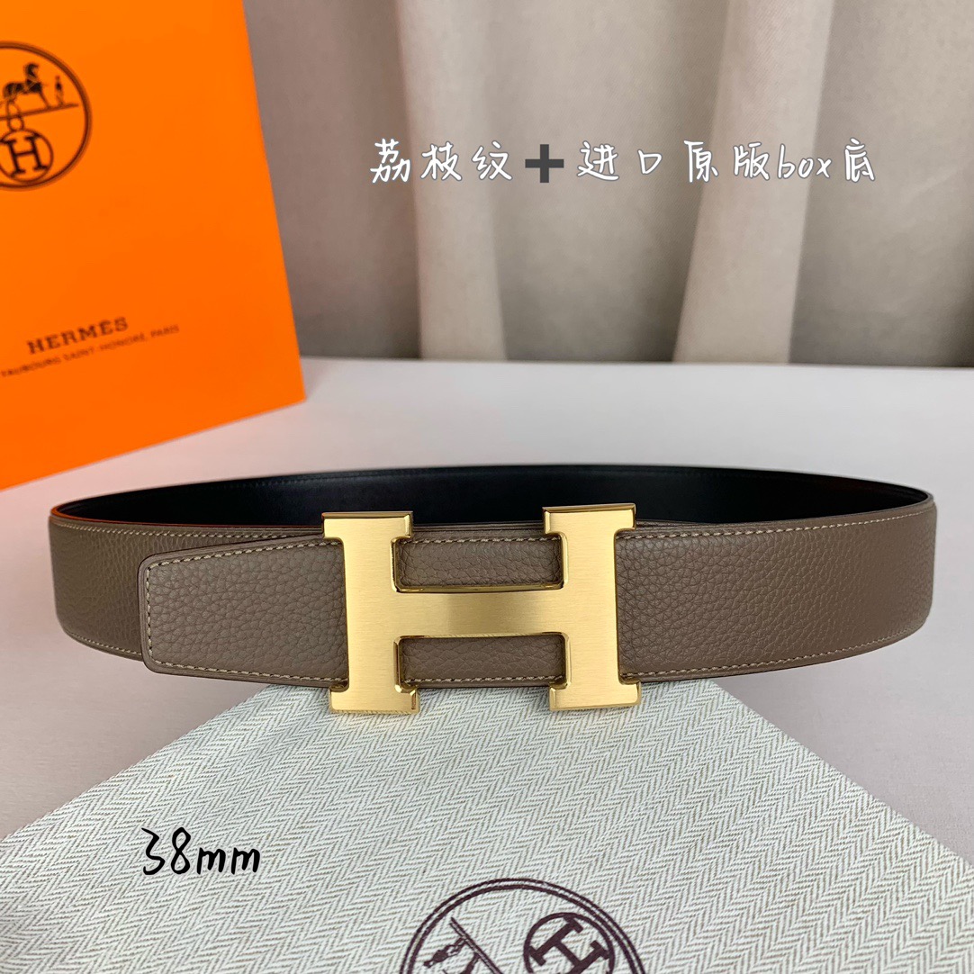 Hermès Basic Belt Top Grain Leather 38cm-13514