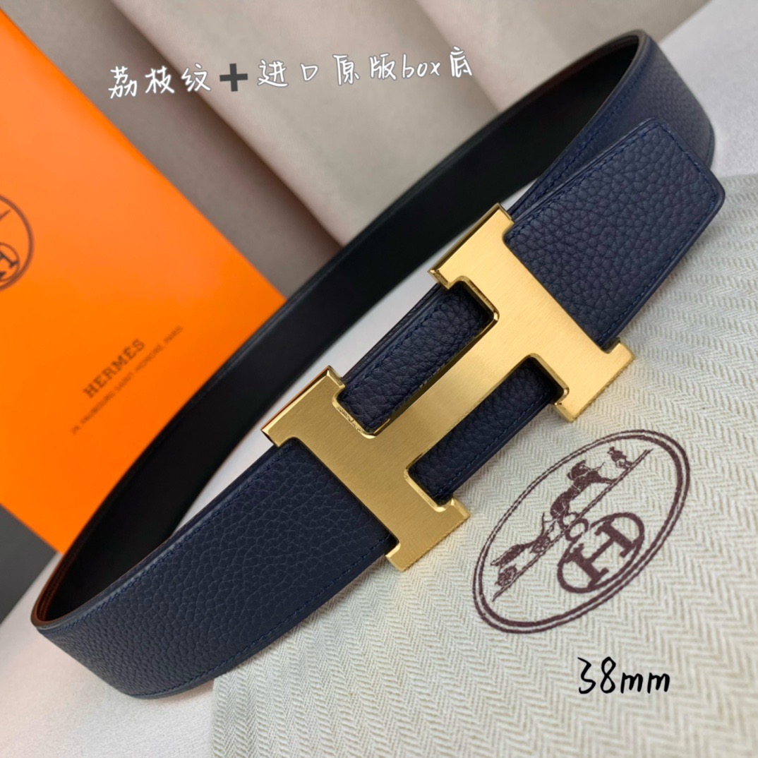 Hermès Basic Belt Top Grain Leather 38cm-13514-m