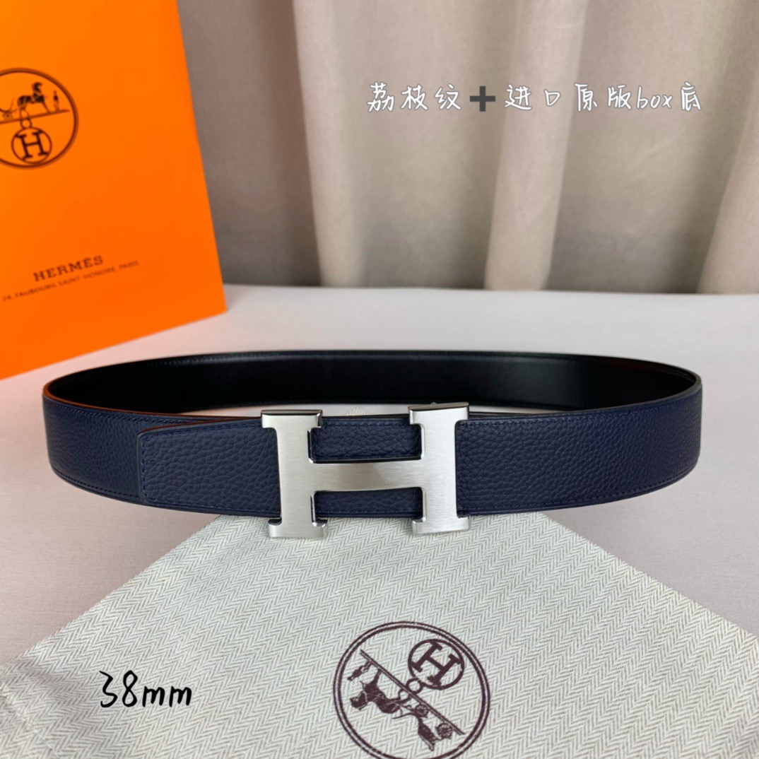 Hermès Basic Belt Top Grain Leather 38cm-13514-m