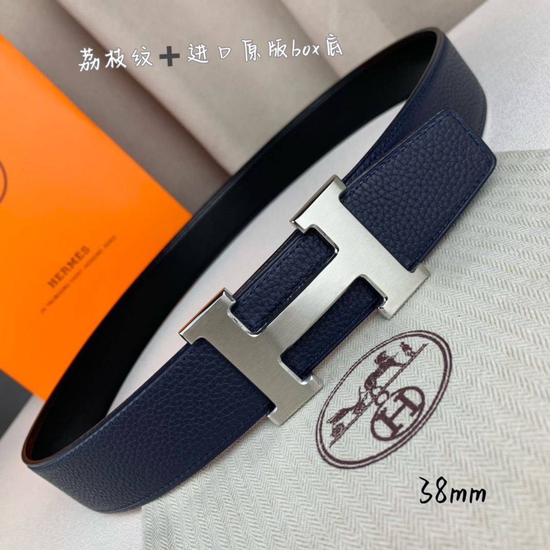 Hermès Basic Belt Top Grain Leather 38cm-13514-m