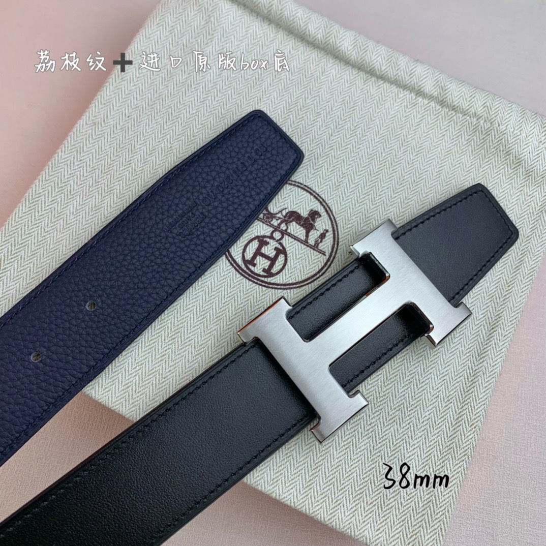 Hermès Basic Belt Top Grain Leather 38cm-13514-m