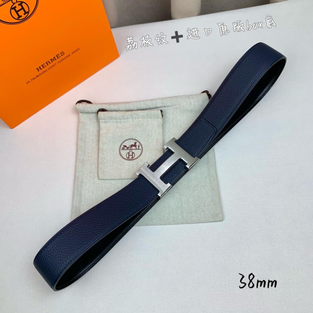 Hermès Basic Belt Top Grain Leather 38cm-13514-m