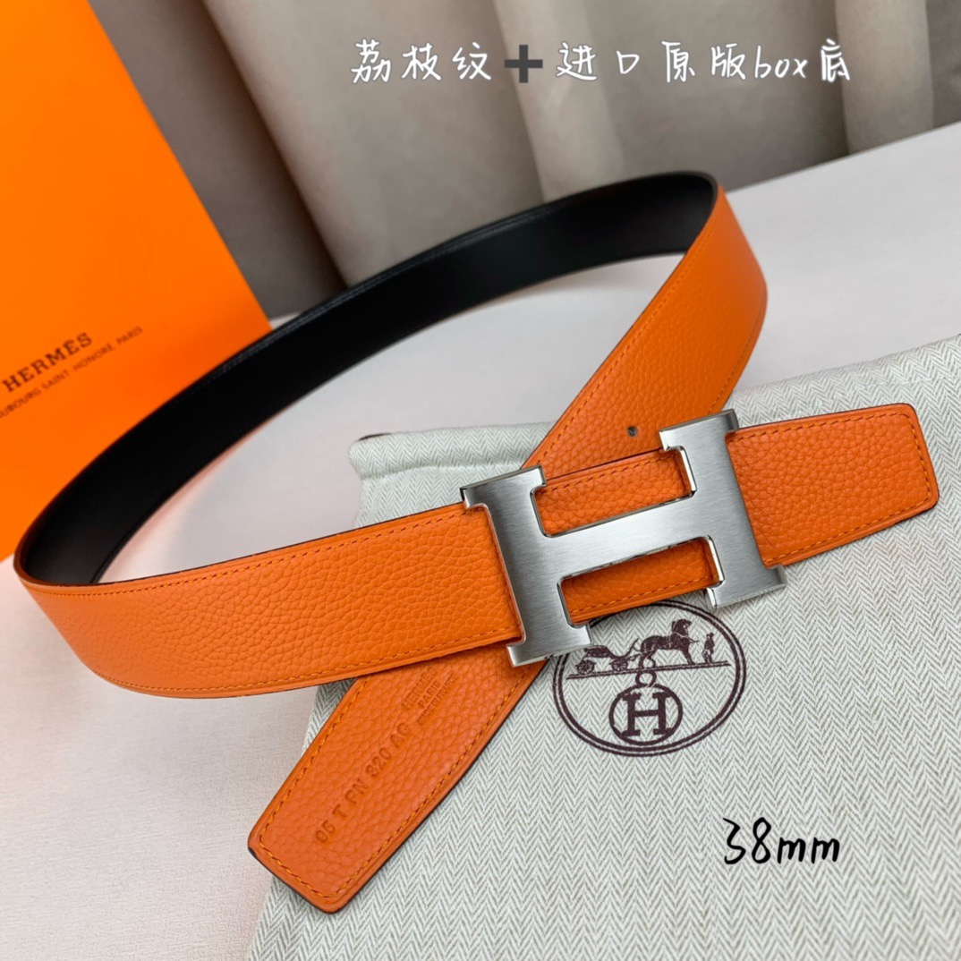 Hermès Basic Belt Top Grain Leather 38cm-13514-m