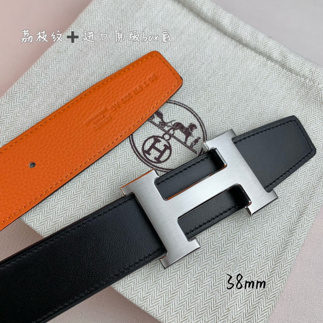 Hermès Basic Belt Top Grain Leather 38cm-13514-m