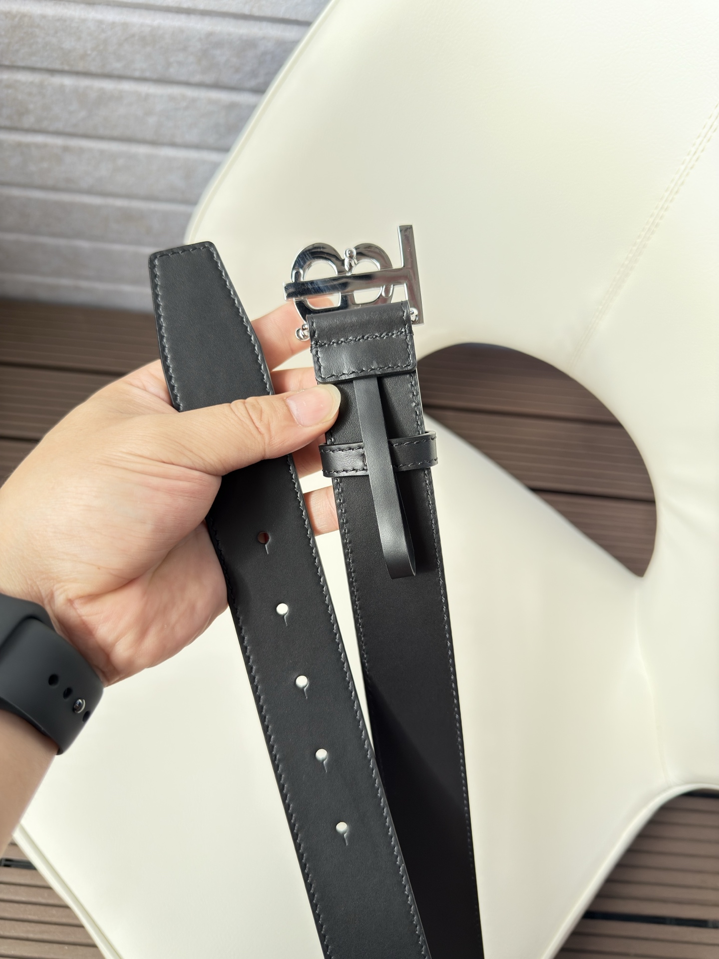 Burberry Basic Belt Top Grain Leather 34mm-13514