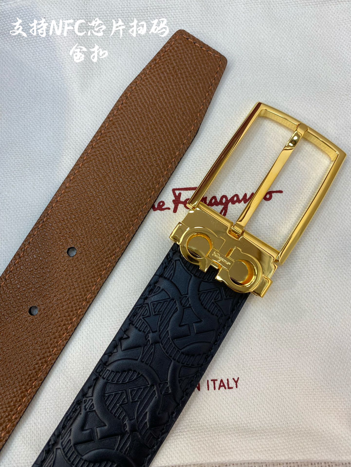 Salvatore Ferragamo Male Leather Belt Cow Leather 13514-m
