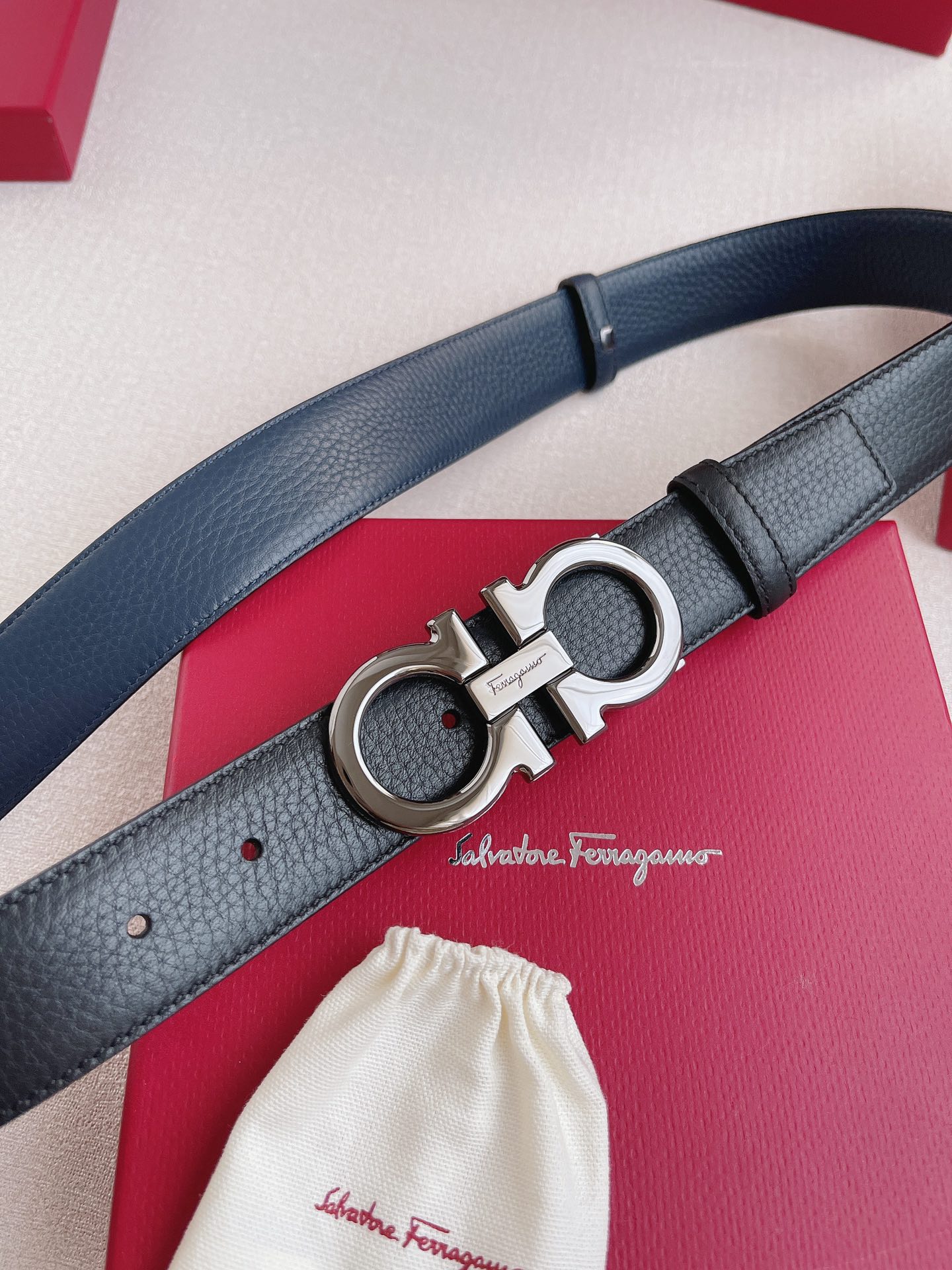 Salvatore Ferragamo Leather Belt 35mm-s-m-l