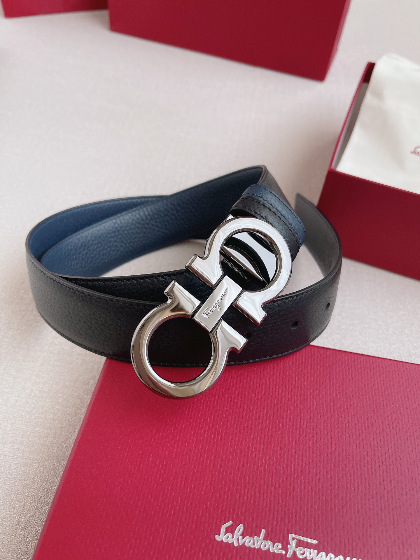 Salvatore Ferragamo Leather Belt 35mm-s-m-l