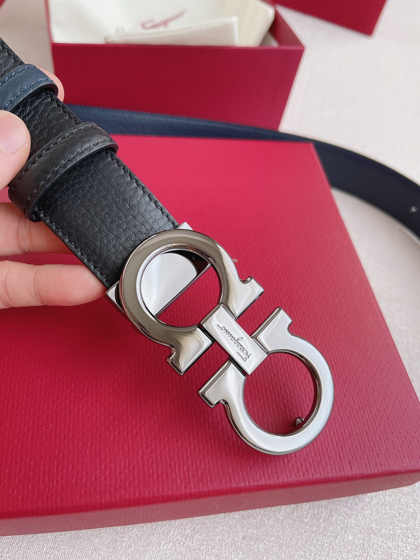 Salvatore Ferragamo Leather Belt 35mm-s-m-l