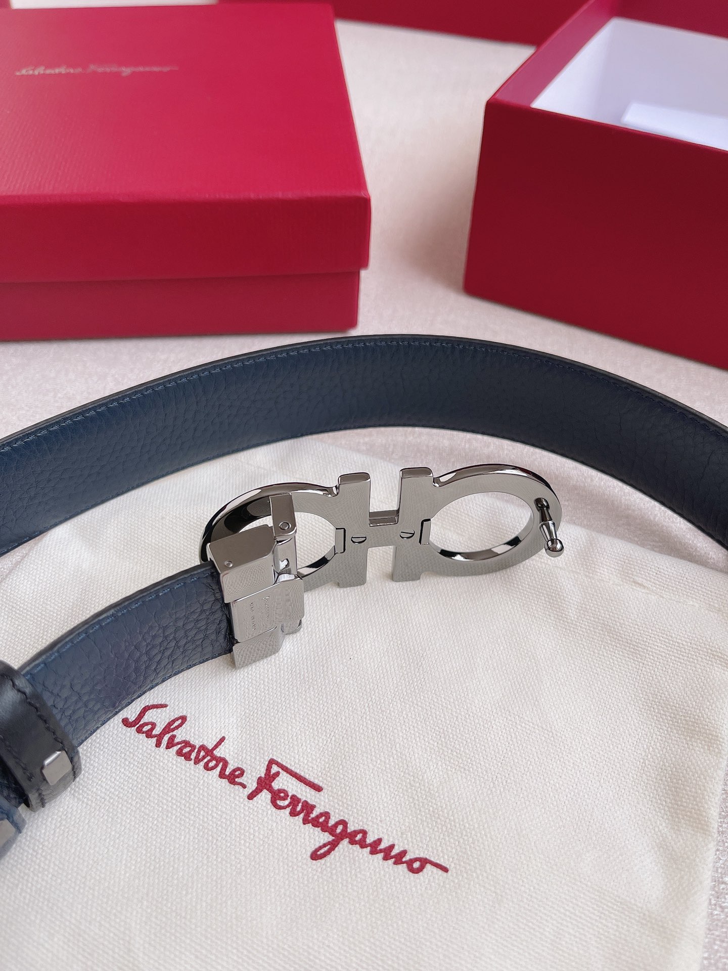 Salvatore Ferragamo Leather Belt 35mm-s-m-l