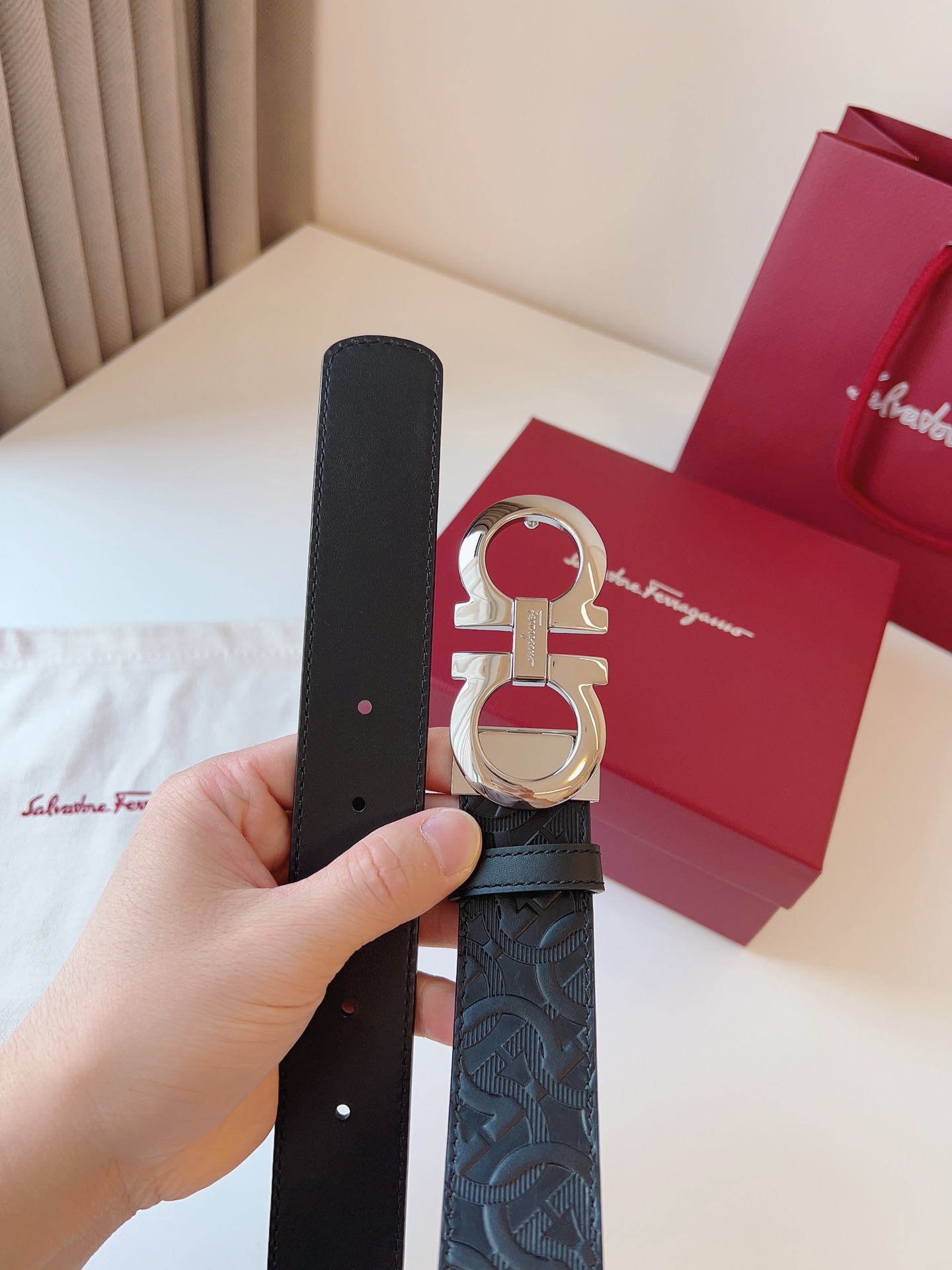 Salvatore Ferragamo Leather Belt 35mm-m