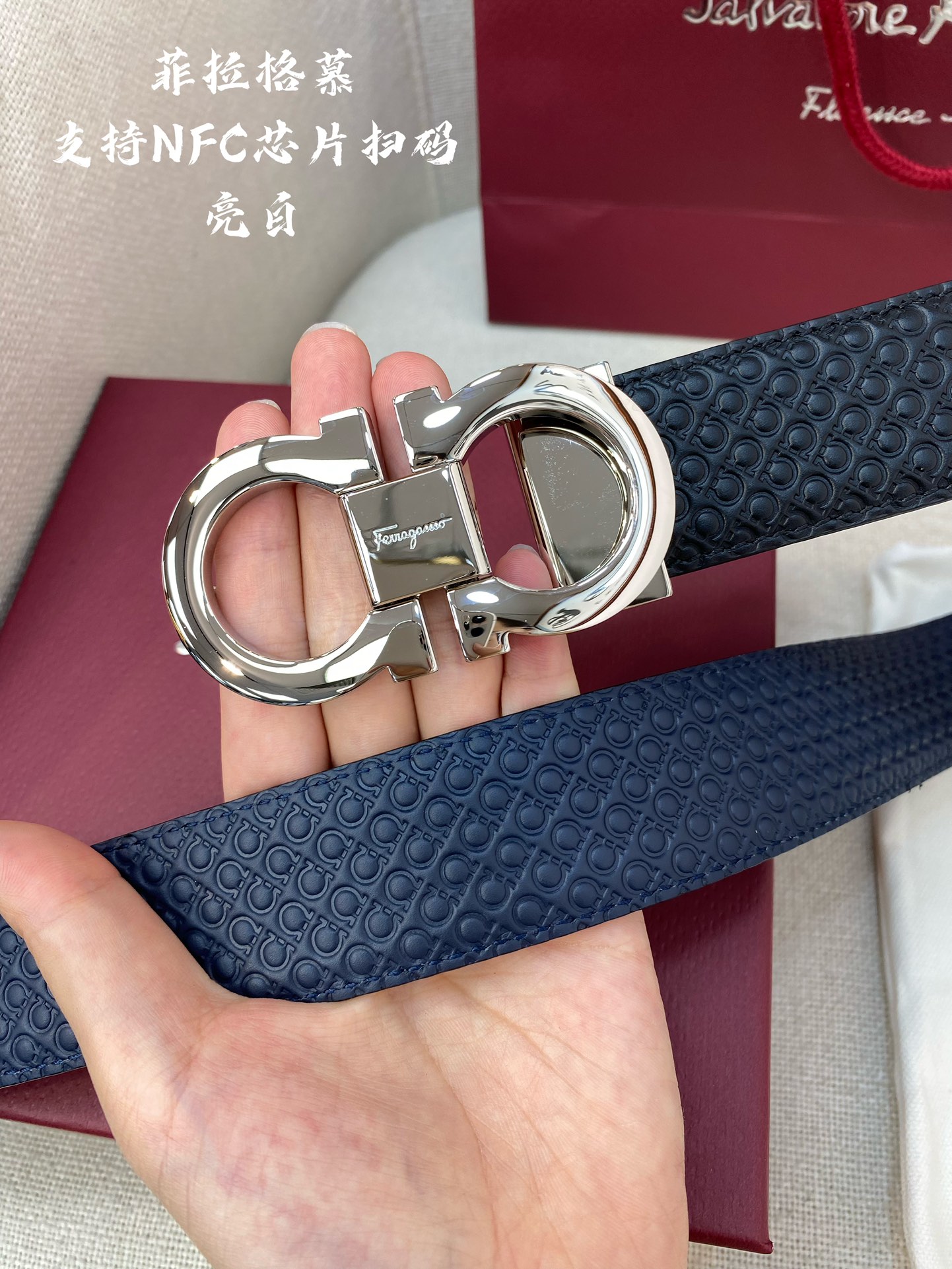 Salvatore Ferragamo Male Leather Belt Cow Leather M