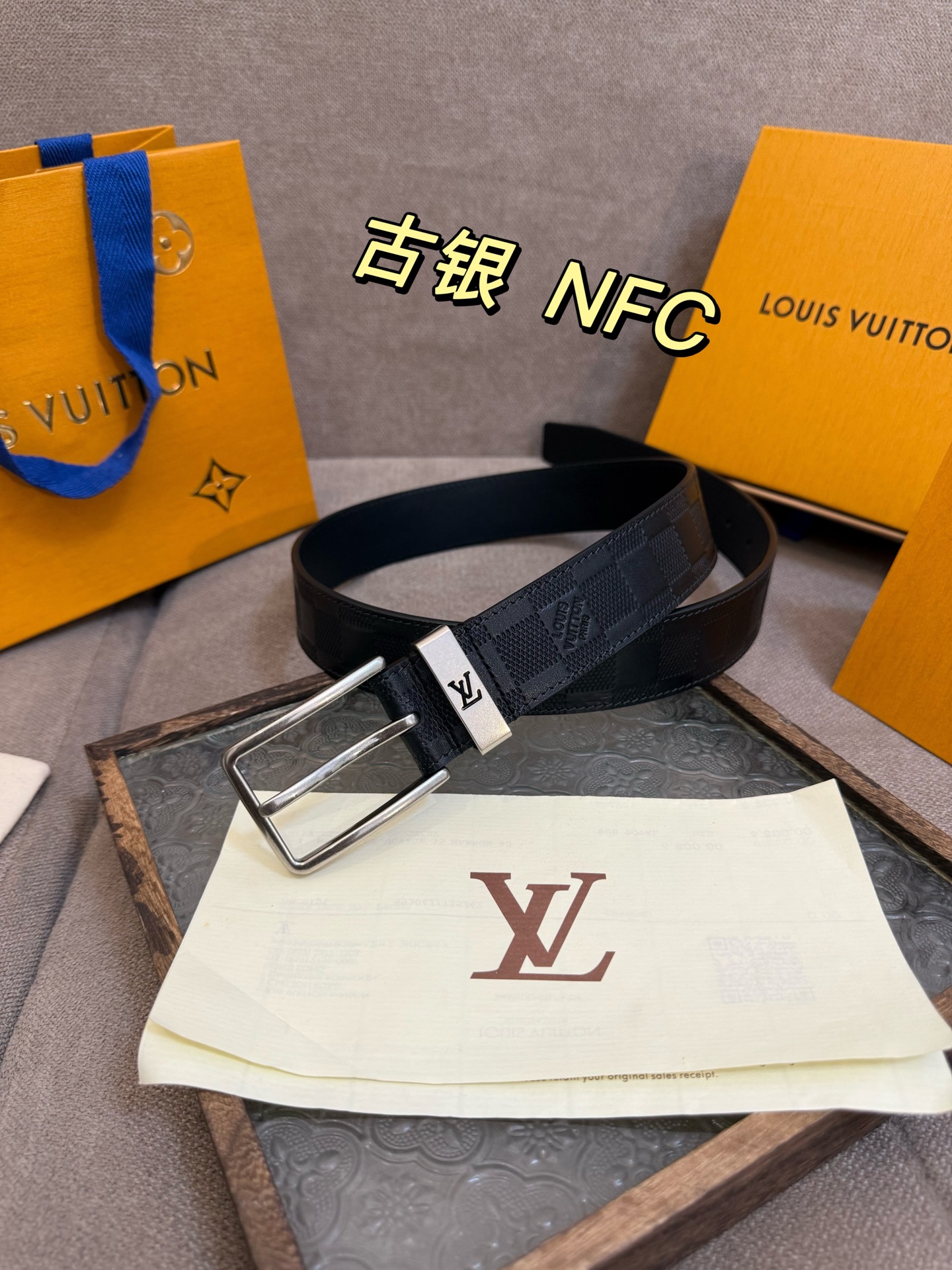 Louis Vuitton Leather Belt Top Grain Leather 13514-m-l