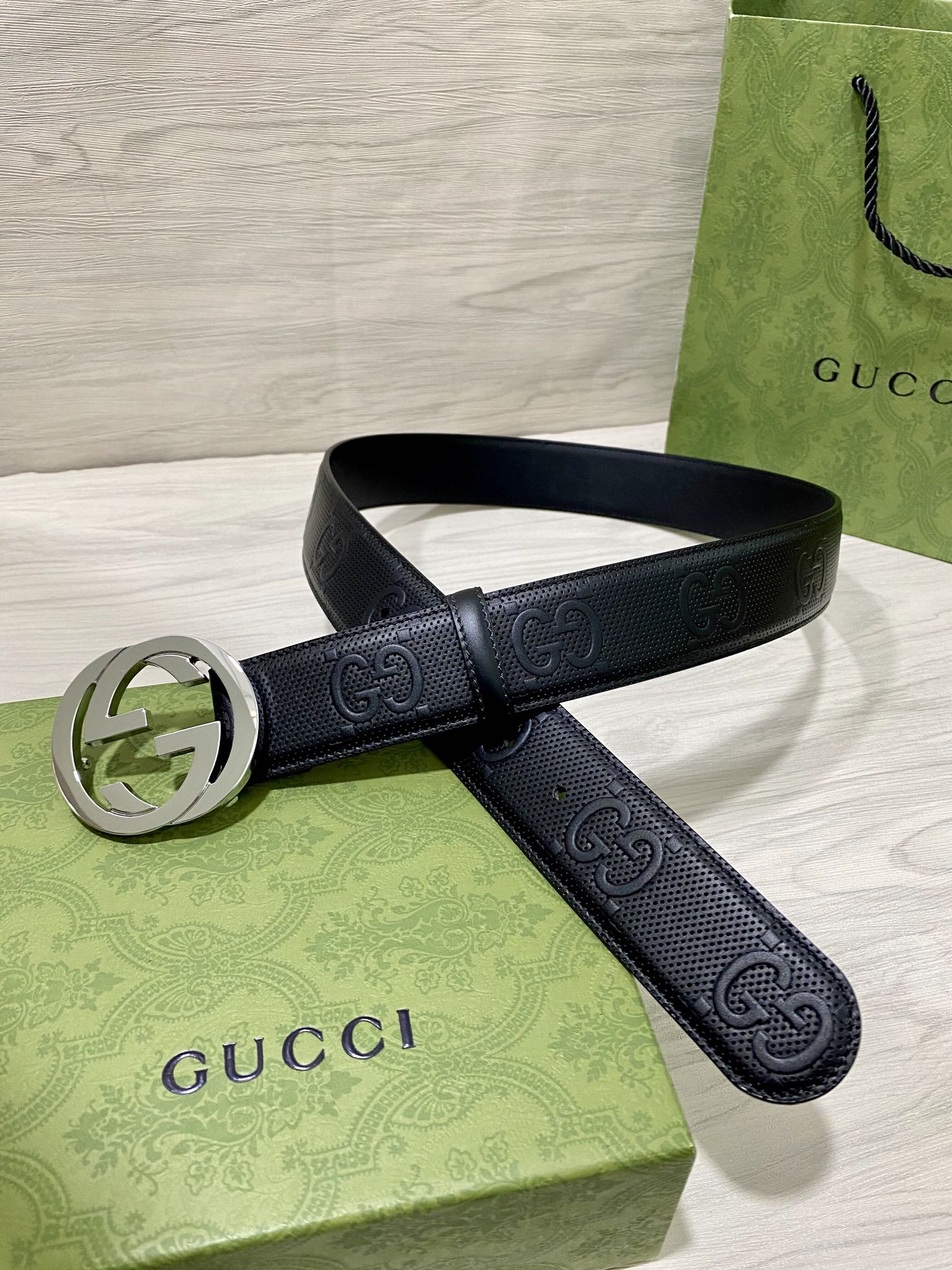 Gucci Male Leather Belt Top Grain Leather 40mm
