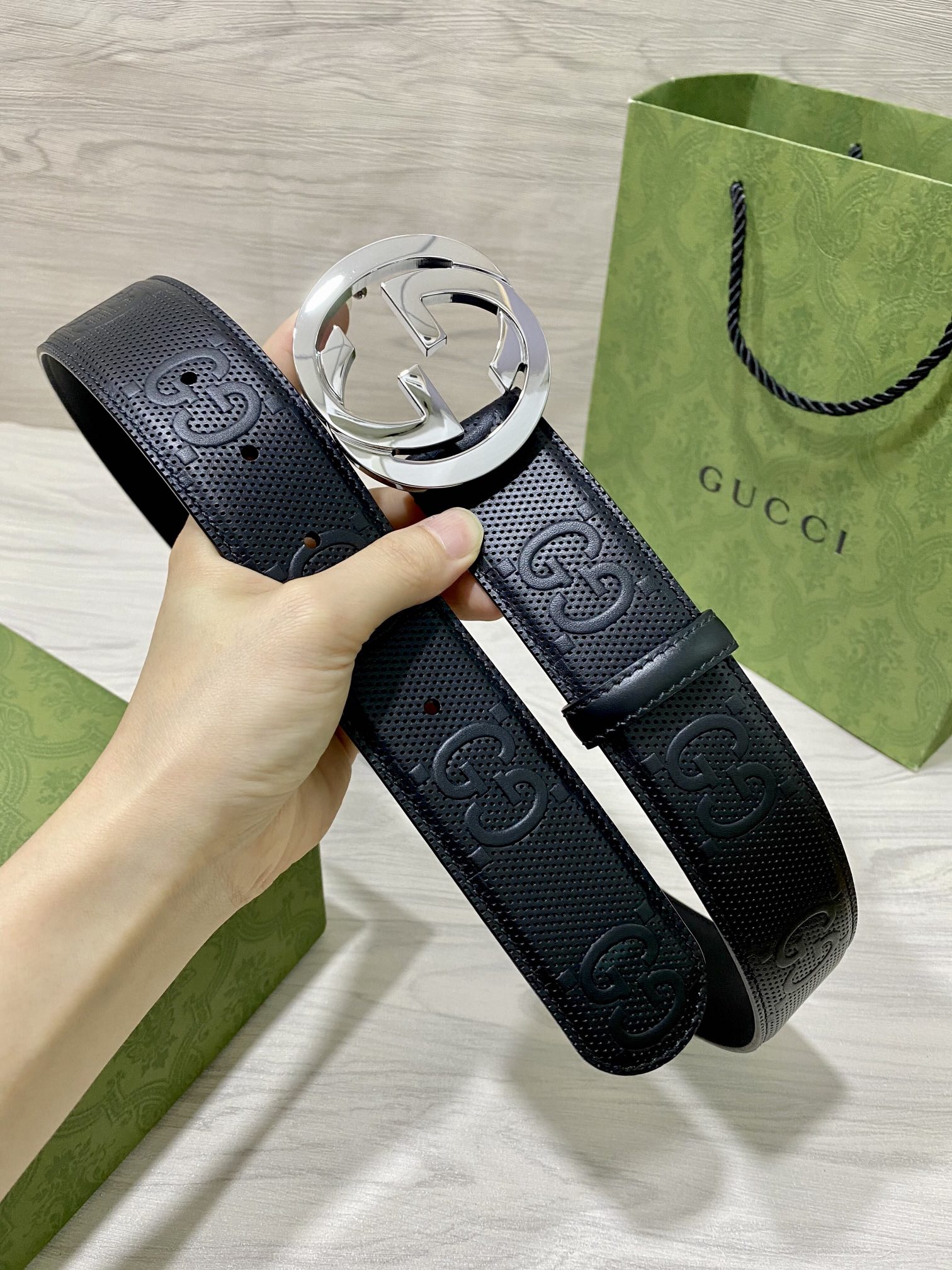Gucci Male Leather Belt Top Grain Leather 40mm