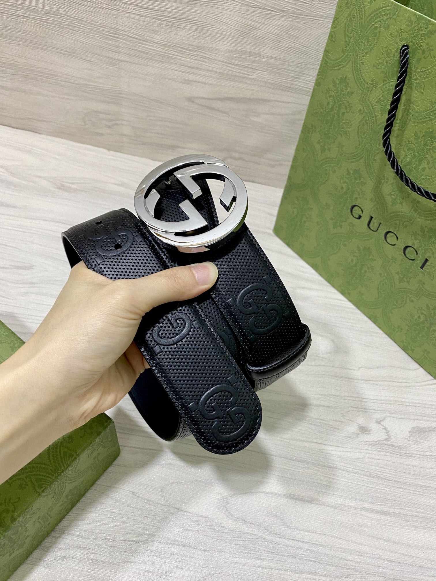 Gucci Male Leather Belt Top Grain Leather 40mm