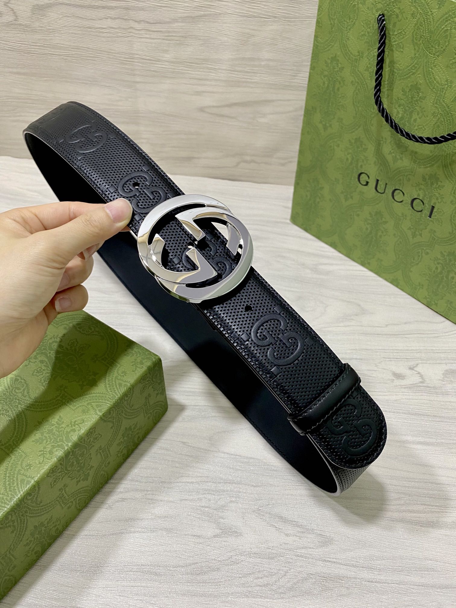 Gucci Male Leather Belt Top Grain Leather 40mm