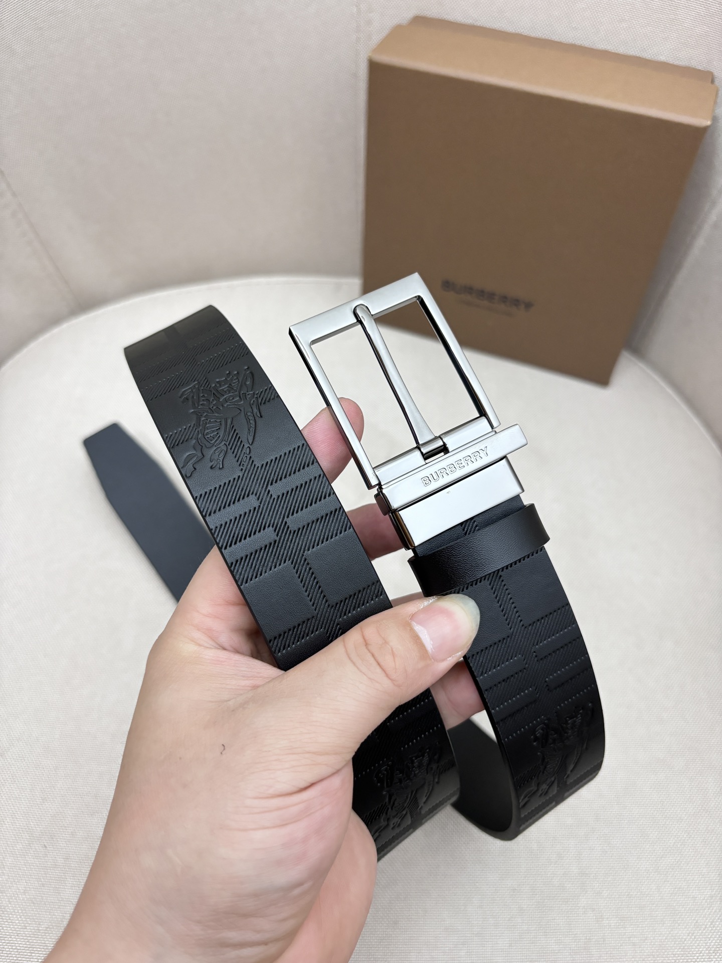 Burberry Male Leather Belt Top Grain Leather M